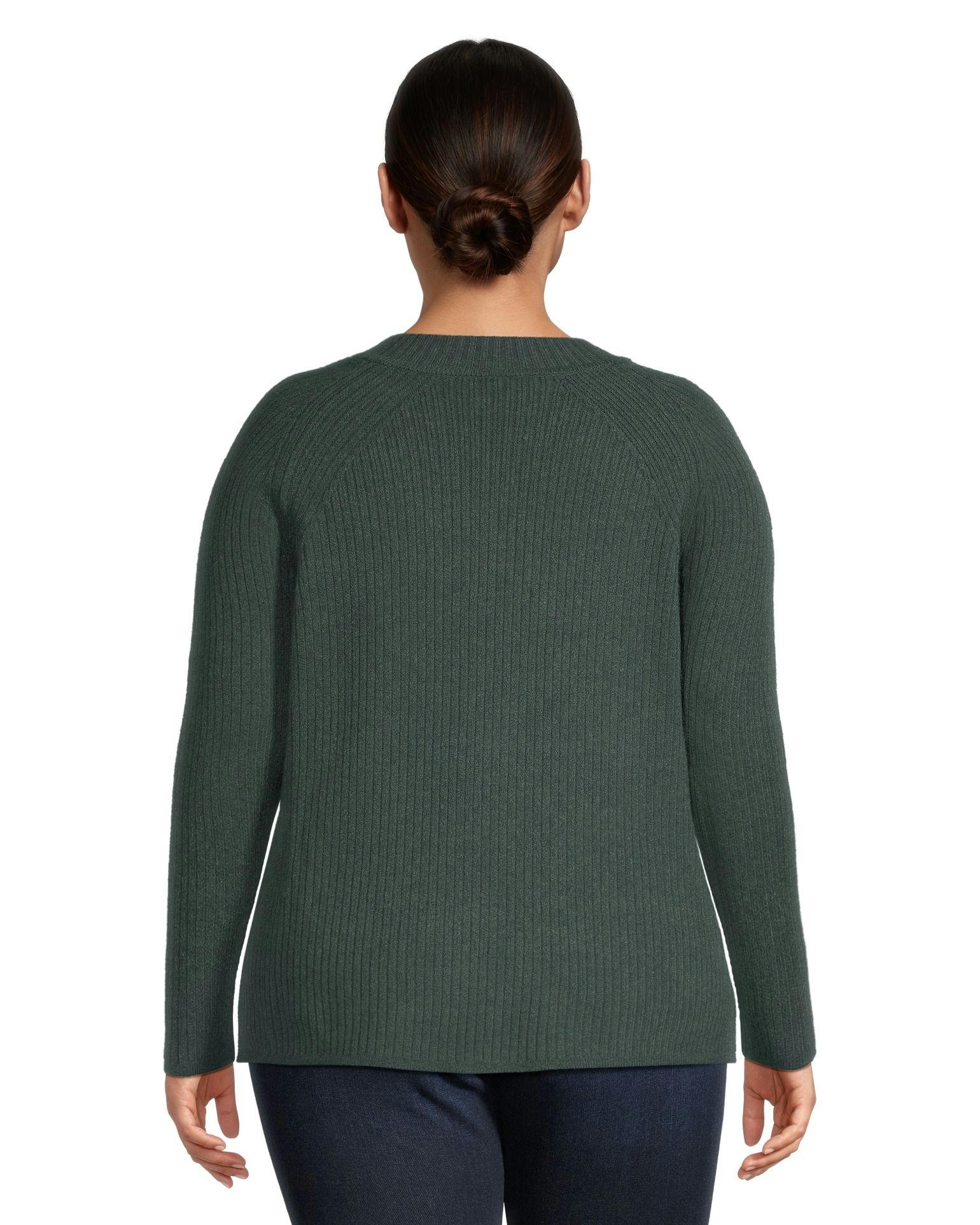 Denver Hayes Women's Semi Fitted Cozy Ribbed Crewneck Pullover