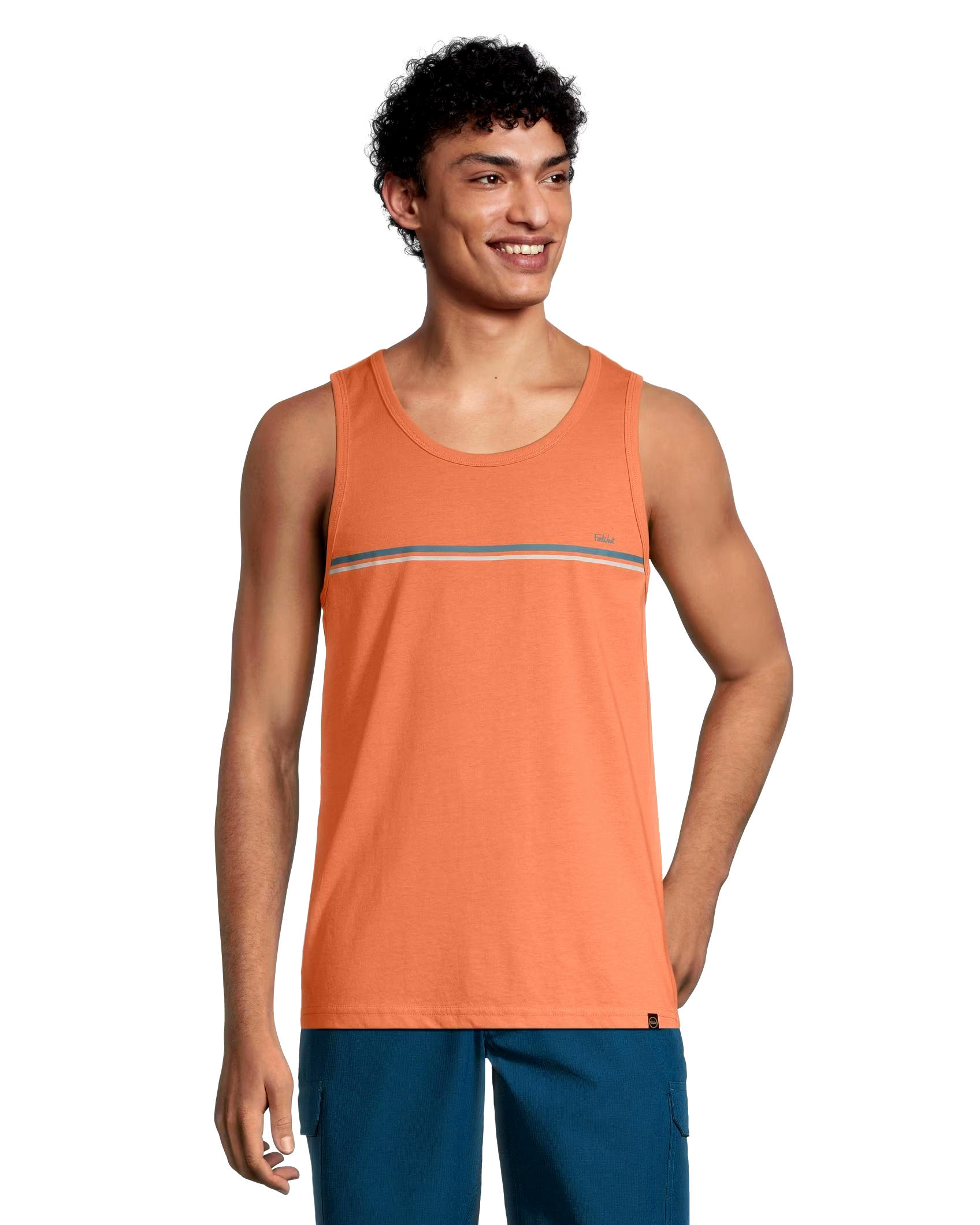 FarWest Men's Striped Basic Tank Top