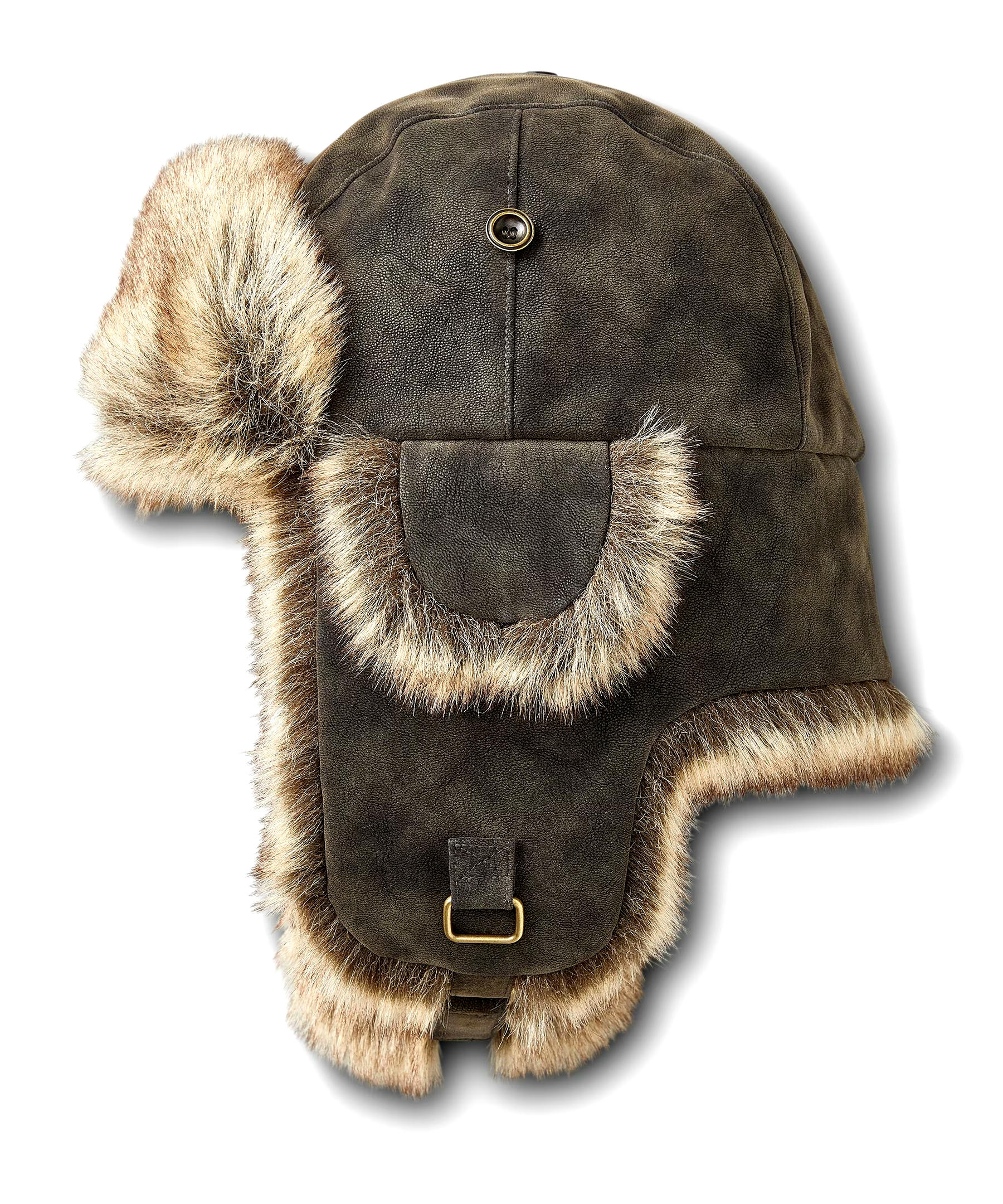 WindRiver Men's Faux Suede Aviator Hat with Ear Flaps