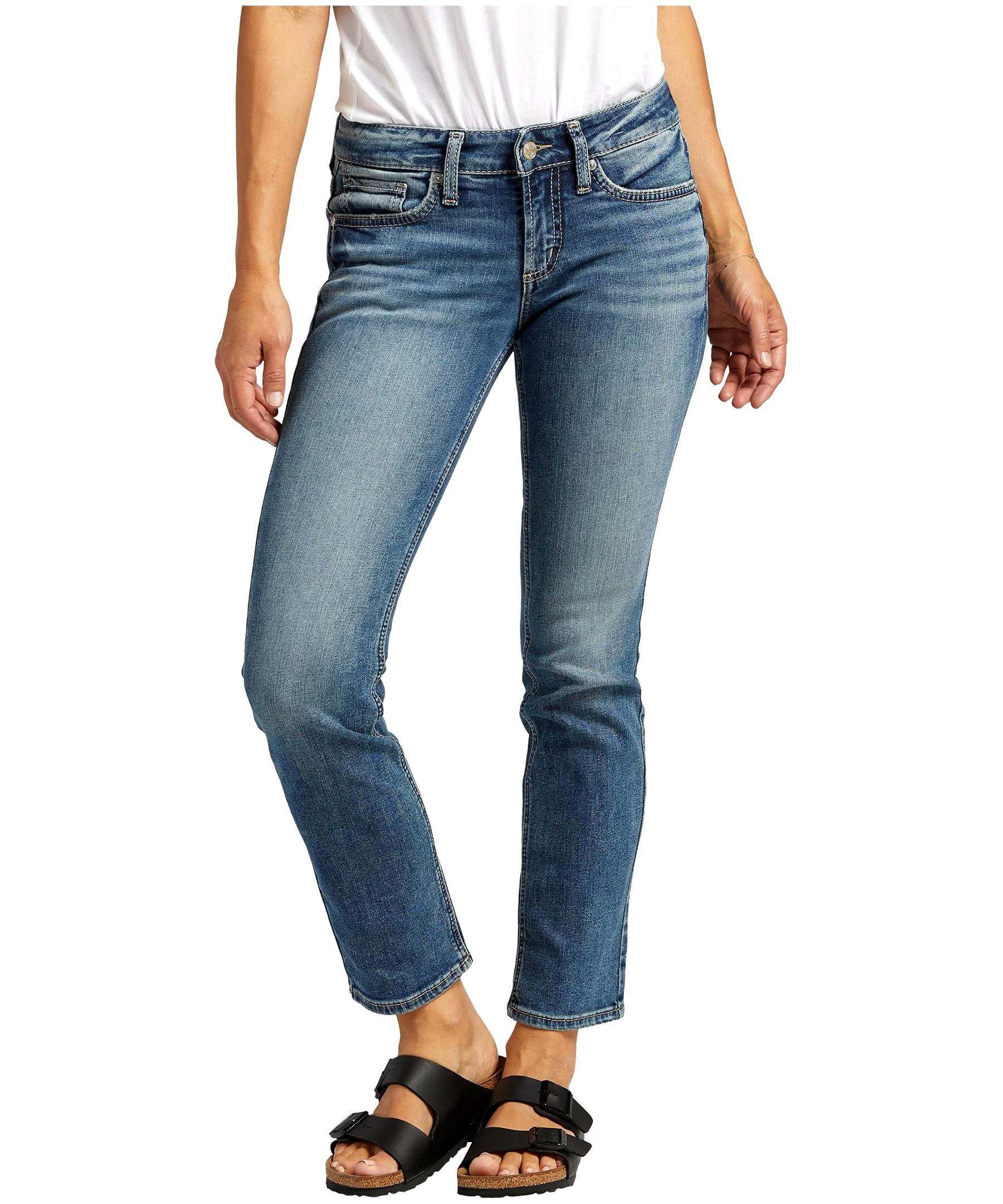 Silver Women's Britt Low-Rise Curvy Fit Straight Leg Jeans