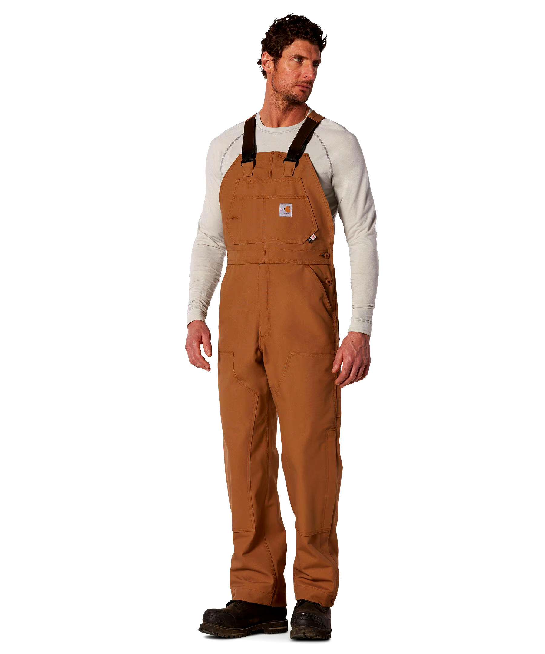 Carhartt Men's Duck Bib Flame Resistant Overalls - Black