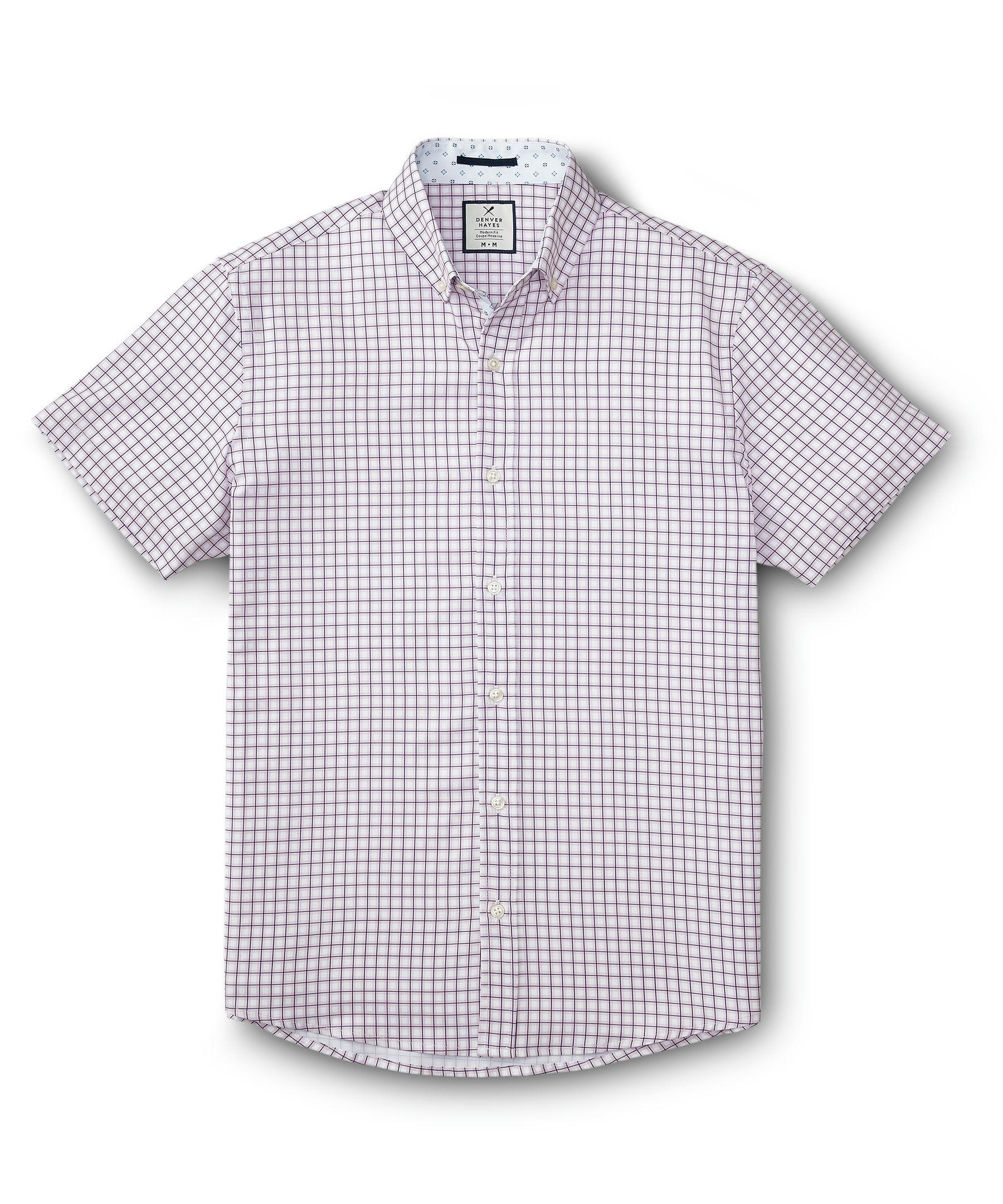 Denver Hayes Men's Hybrid 4-Way Stretch Short Sleeve Commuter Sport Shirt