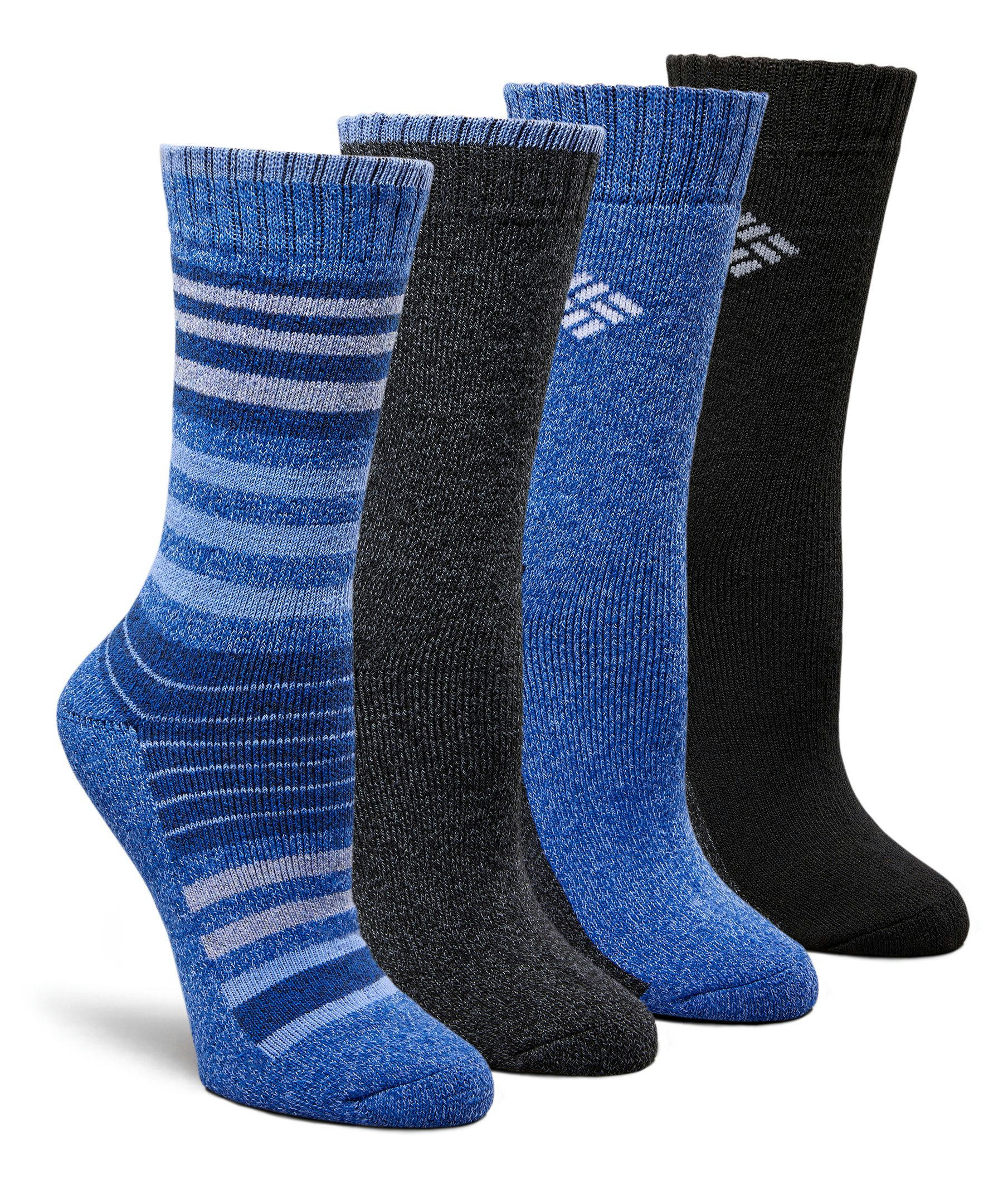 Columbia Women's 4 Pack Stripe Moisture Guard Crew Socks