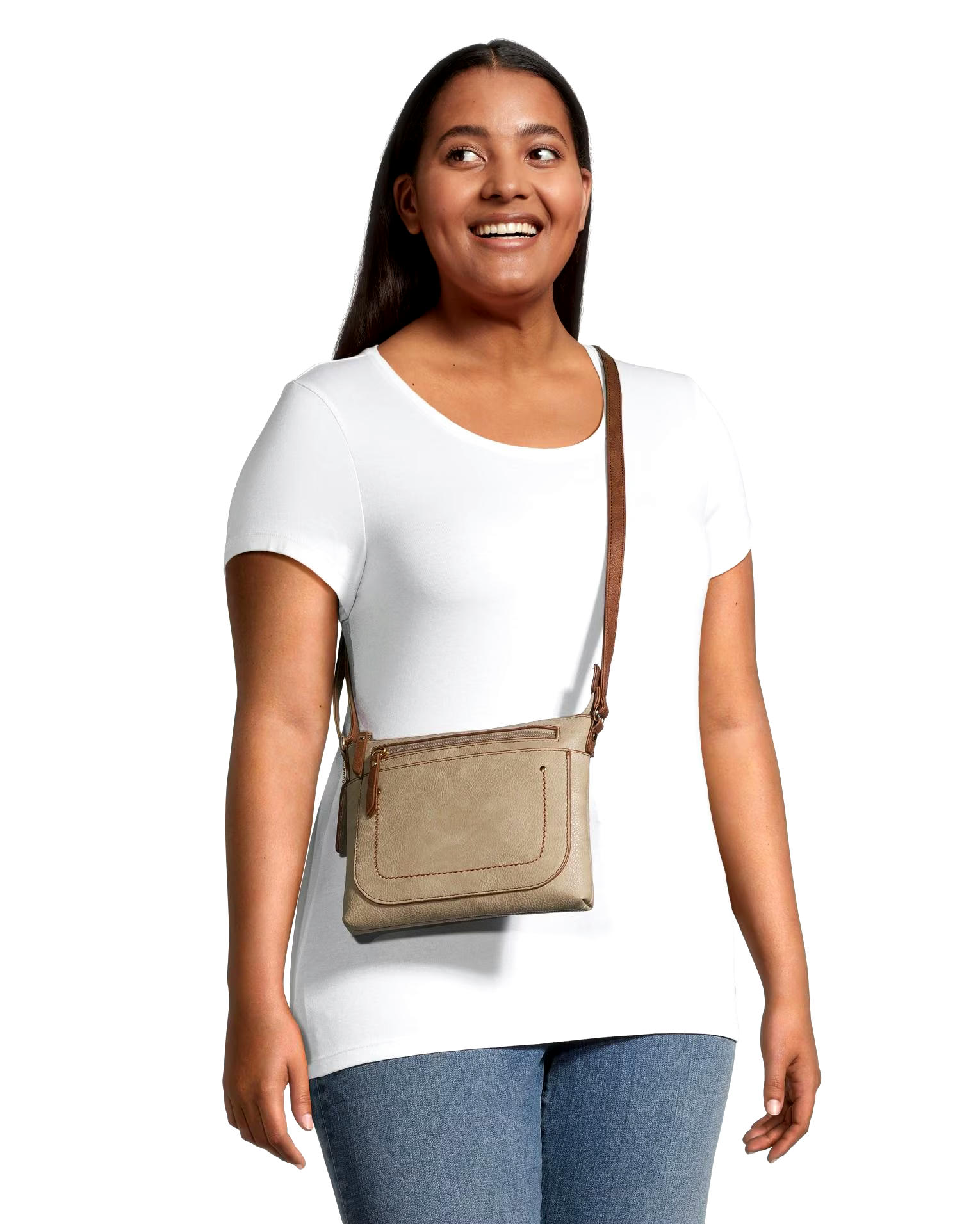 Denver Hayes Women's Cross-Body Purse with Contrast Strap