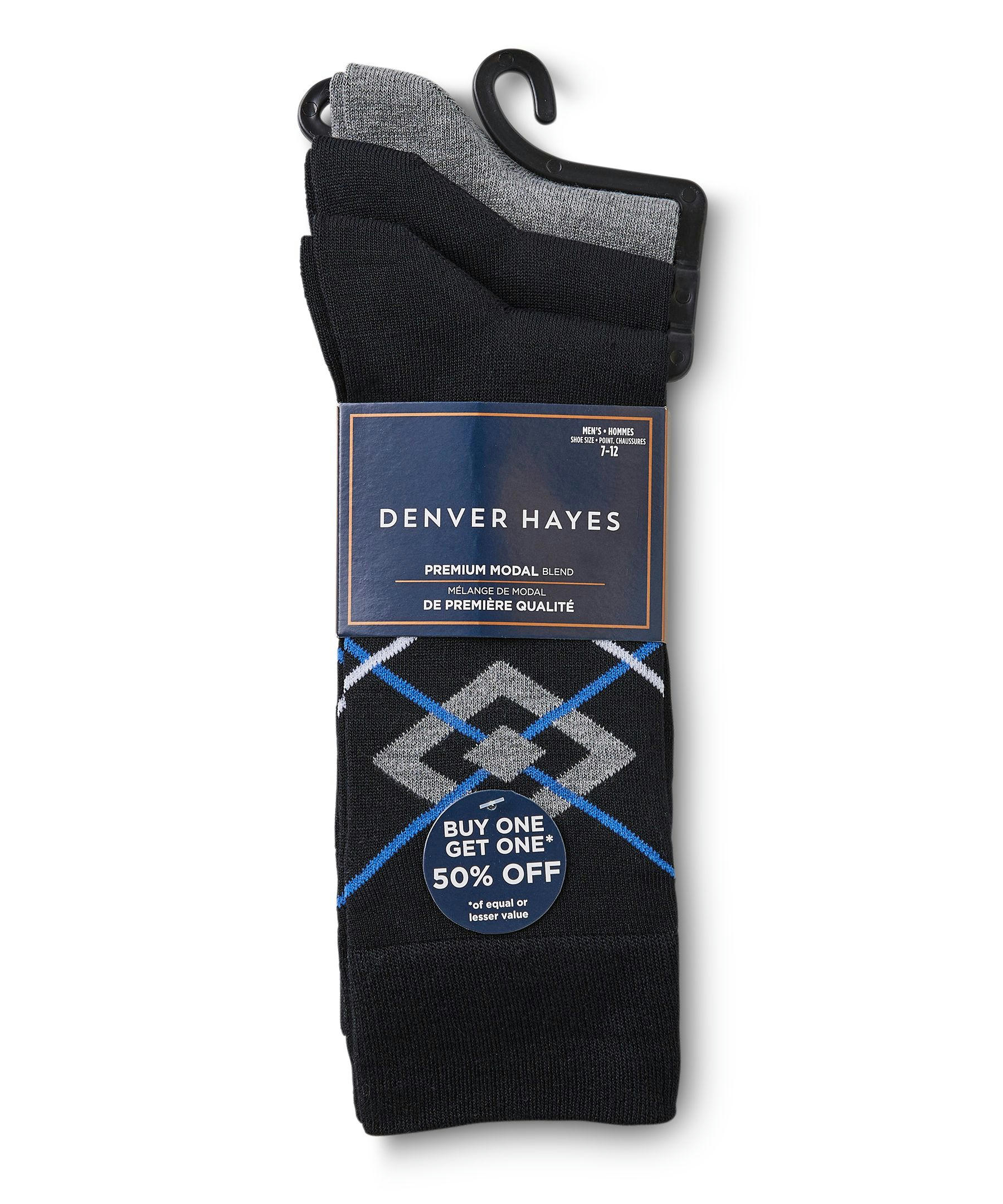 Denver Hayes Men's 3 Pack Bogo Casual Crew Socks