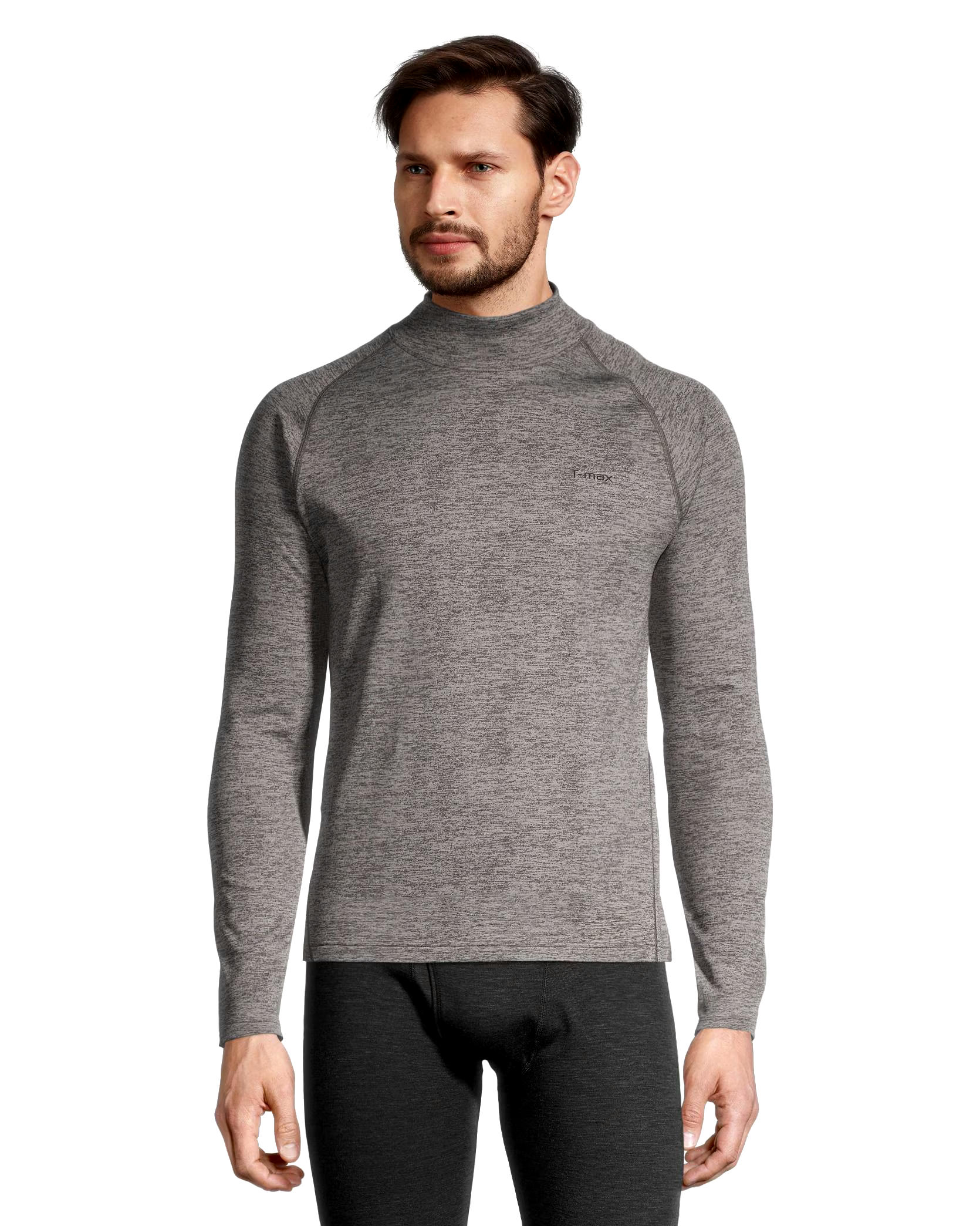 WindRiver Men's T-MAX HEAT Microstretch Mock Neck Long Sleeve Top