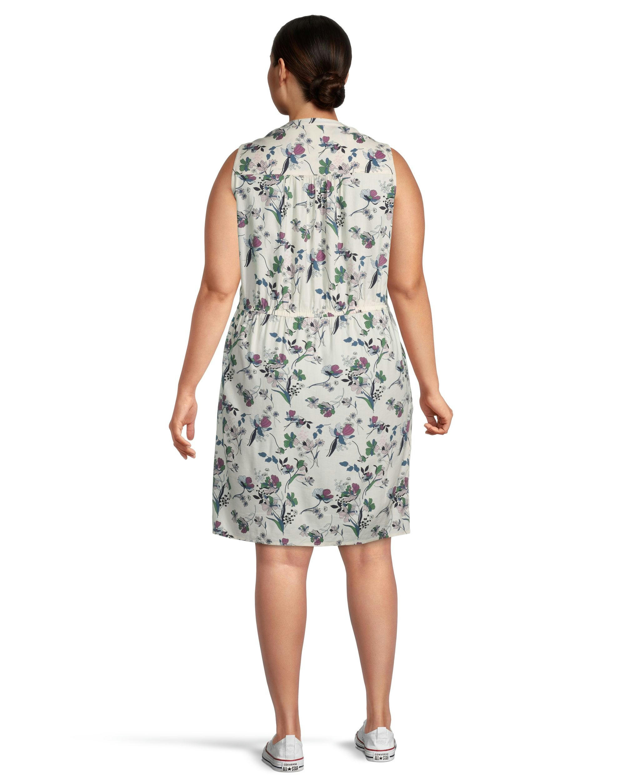Women's Print Sleeveless V-Neck Dress