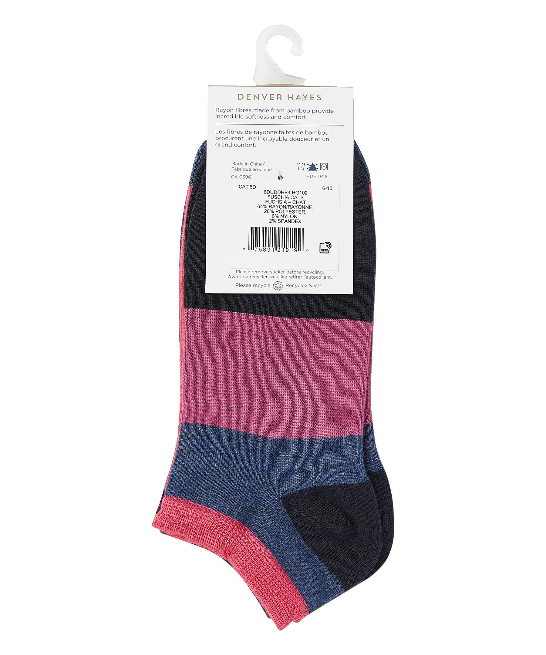 Denver Hayes Women's 3 Pack Bamboo Low Cut Socks