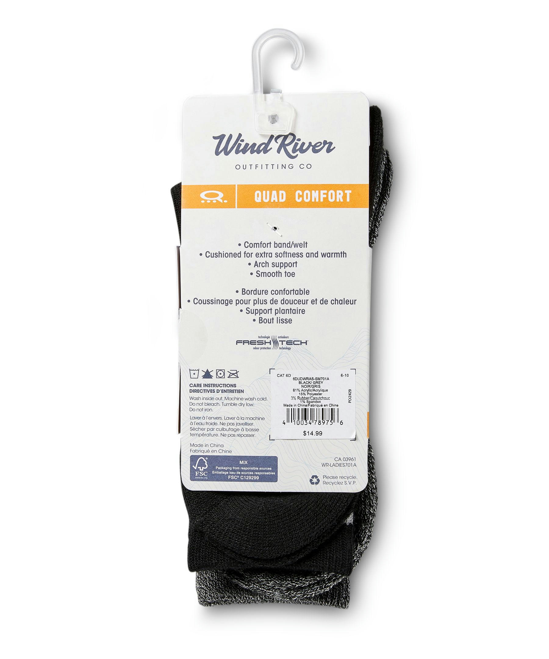 WindRiver Women's 2 Pack Super Soft Thermal Quad Comfort Boot Socks