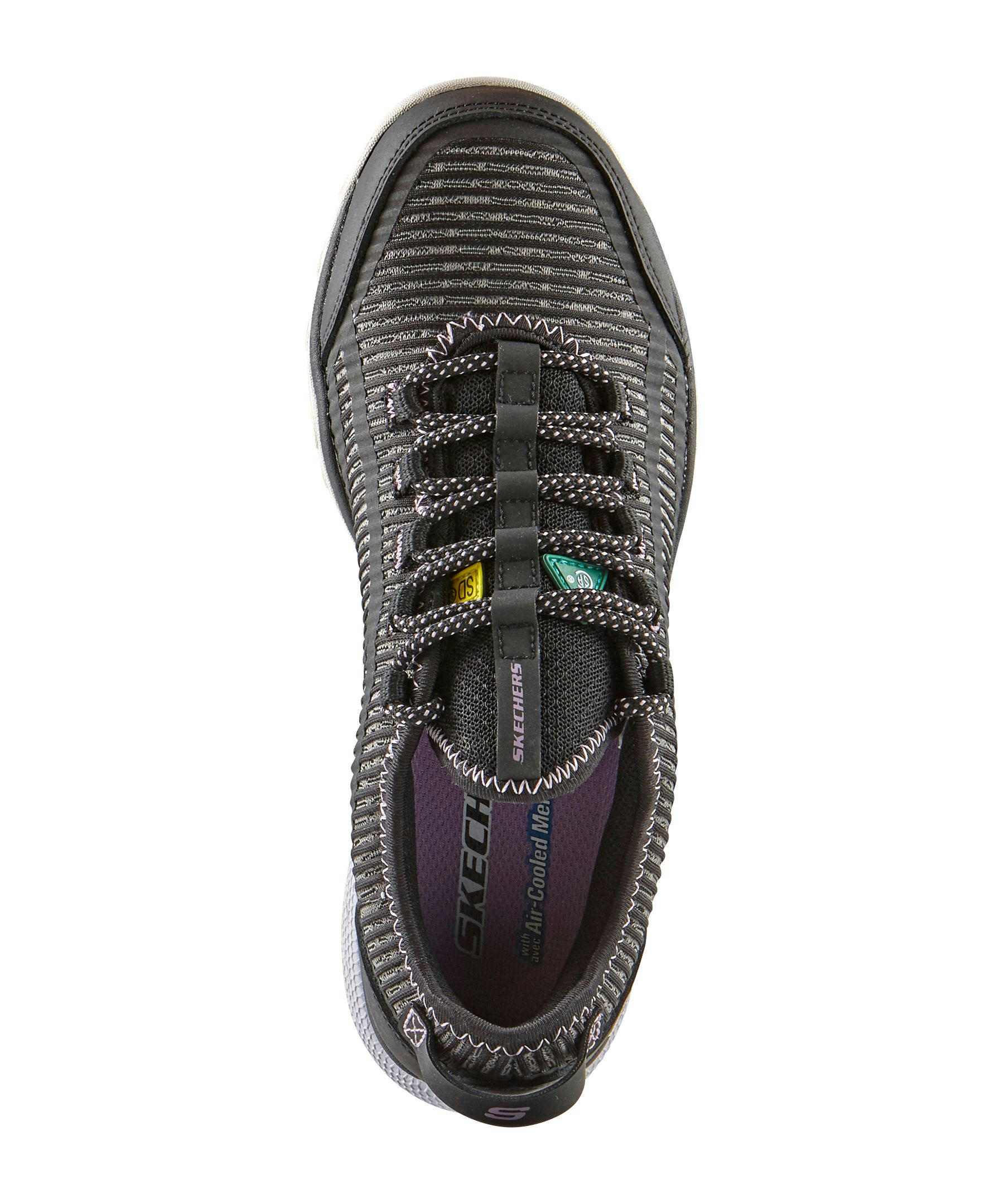 Skechers Work Women's Static Dissipative Lace Up Shoes - Black/Purple