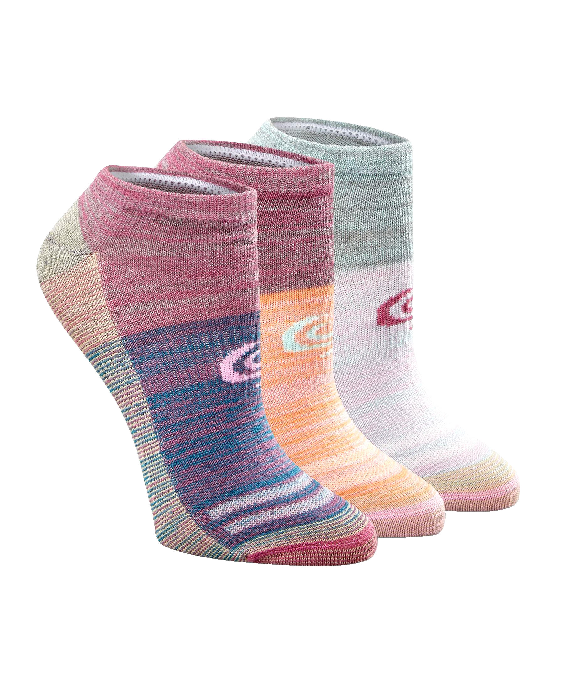 Copper Sole Women's 3 Pack Extreme Athletic No Show Socks