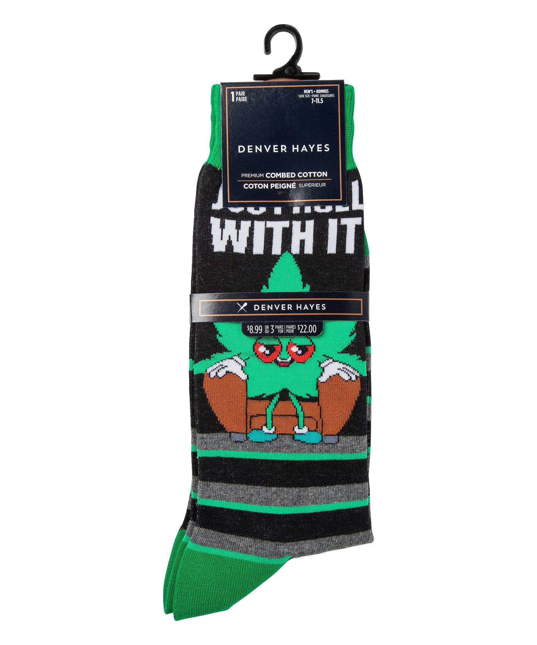 Denver Hayes Men's Novelty Marijuana Pattern Crew Socks