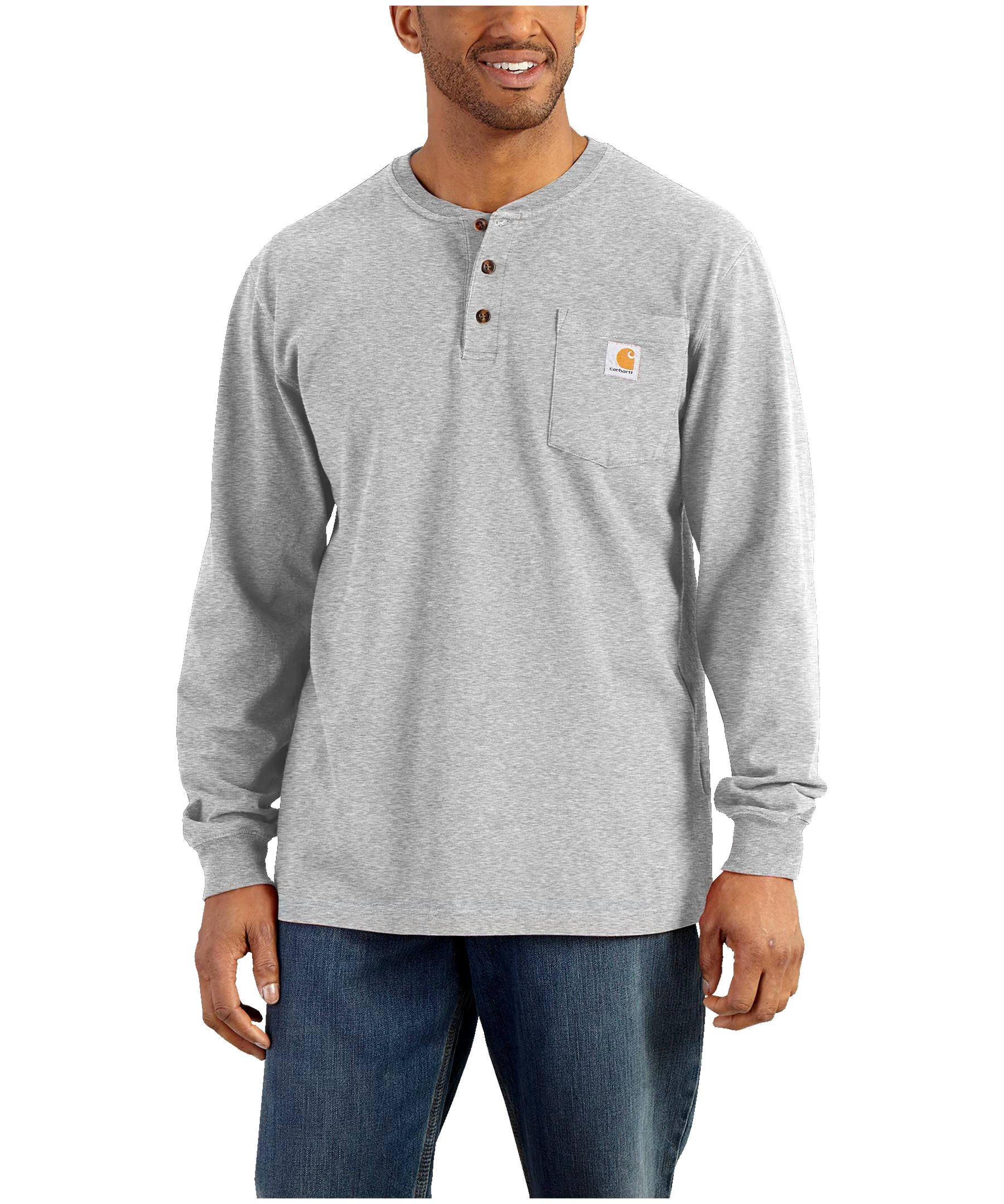 Carhartt Men's Loose Fit Pocket Long Sleeve Henley Shirt