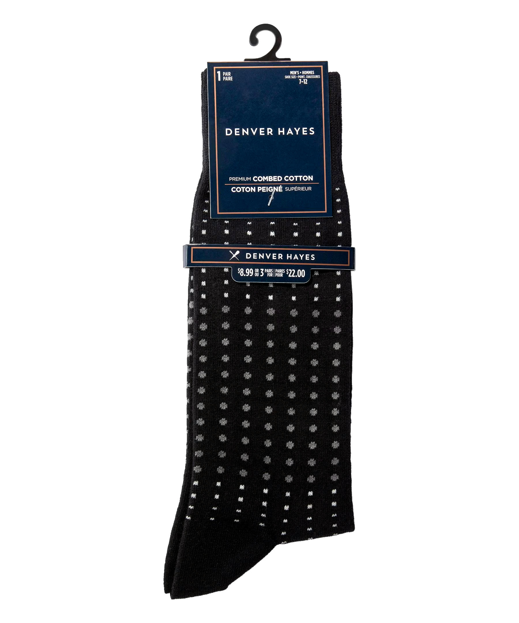 Denver Hayes Men's Novelty Pattern Casual Crew Socks