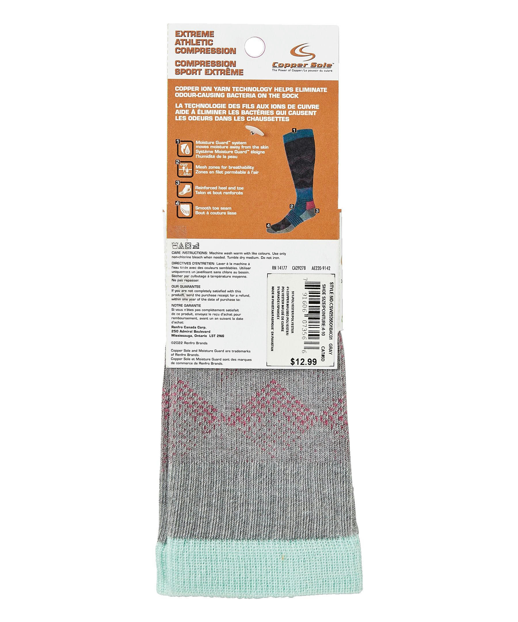 Copper Sole Women's Compression Over The Calf Socks