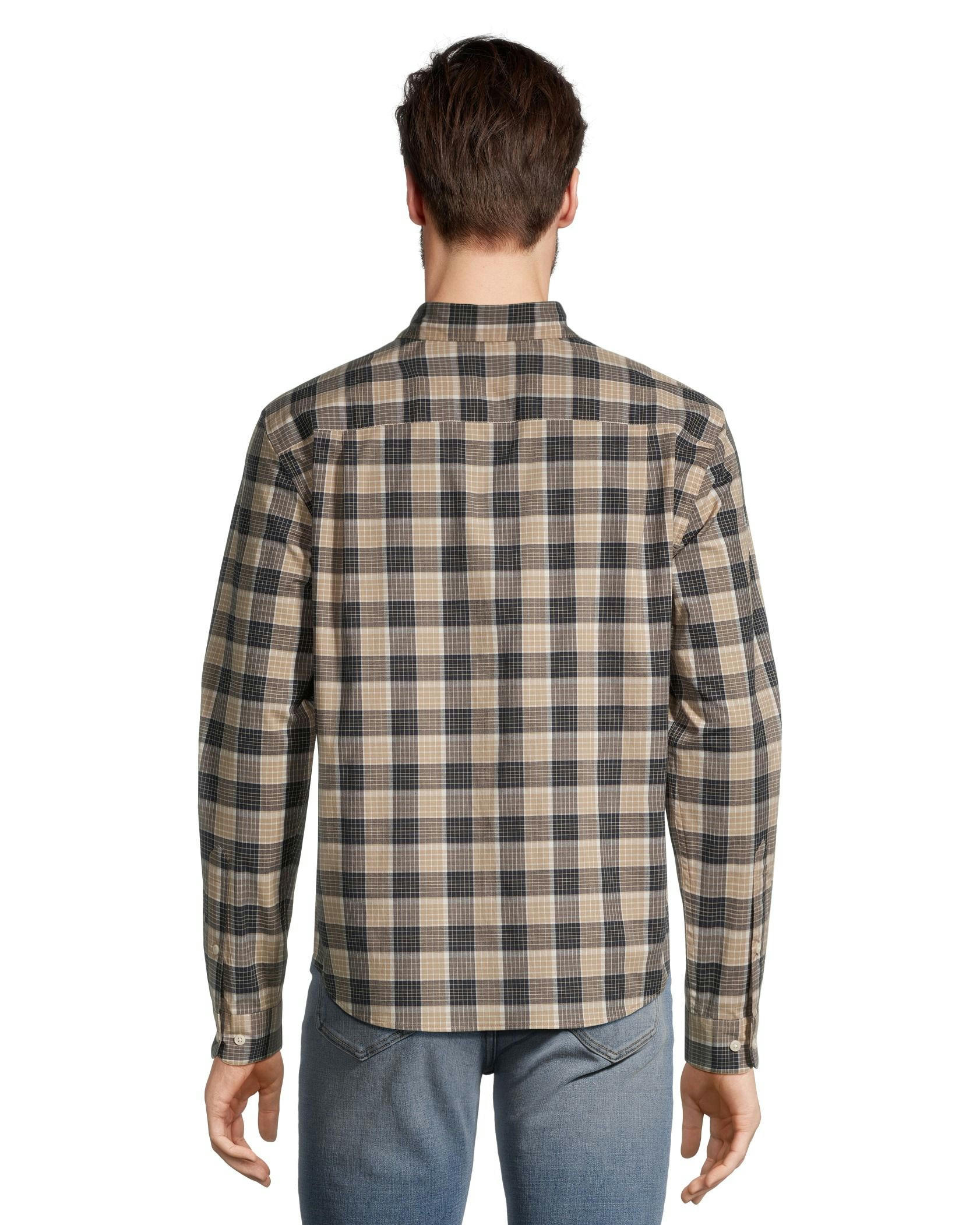 Denver Hayes Men's Plaid Sport Casual Long Sleeve Modern Fit Shirt