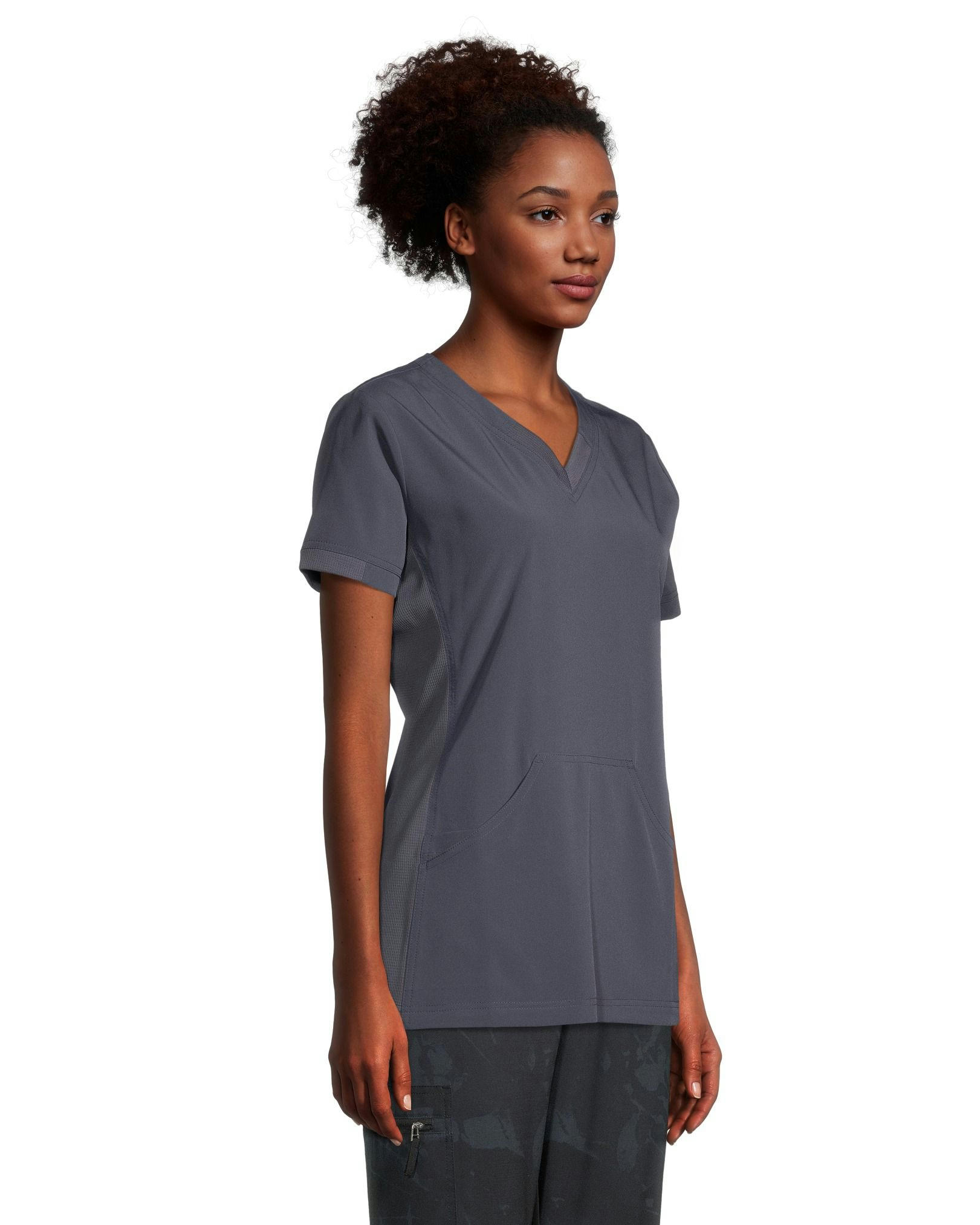 Women's V-Neck Athletic Kangaroo Scrub Top
