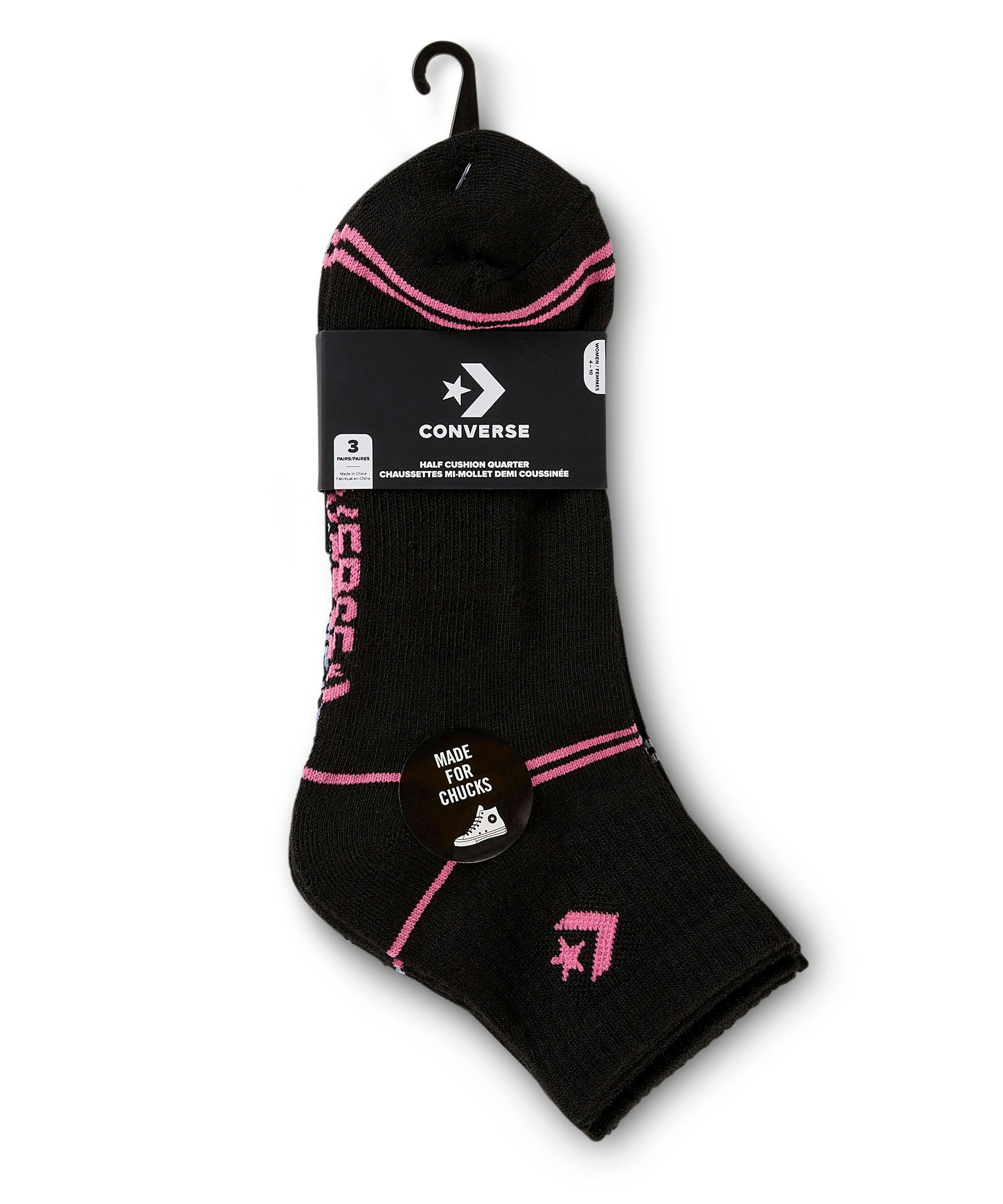 Women's 3 Pack Short Quarter Crew Socks with Arch Support