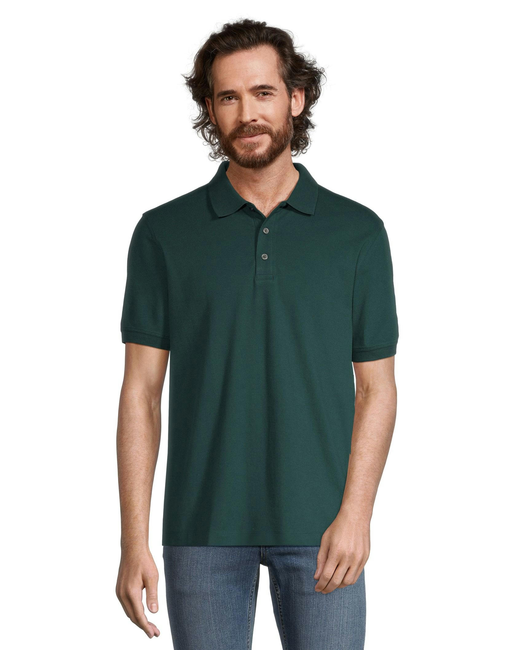 Denver Hayes Men's 50 Wash Stretch Pique Classic Fit Polo Shirt