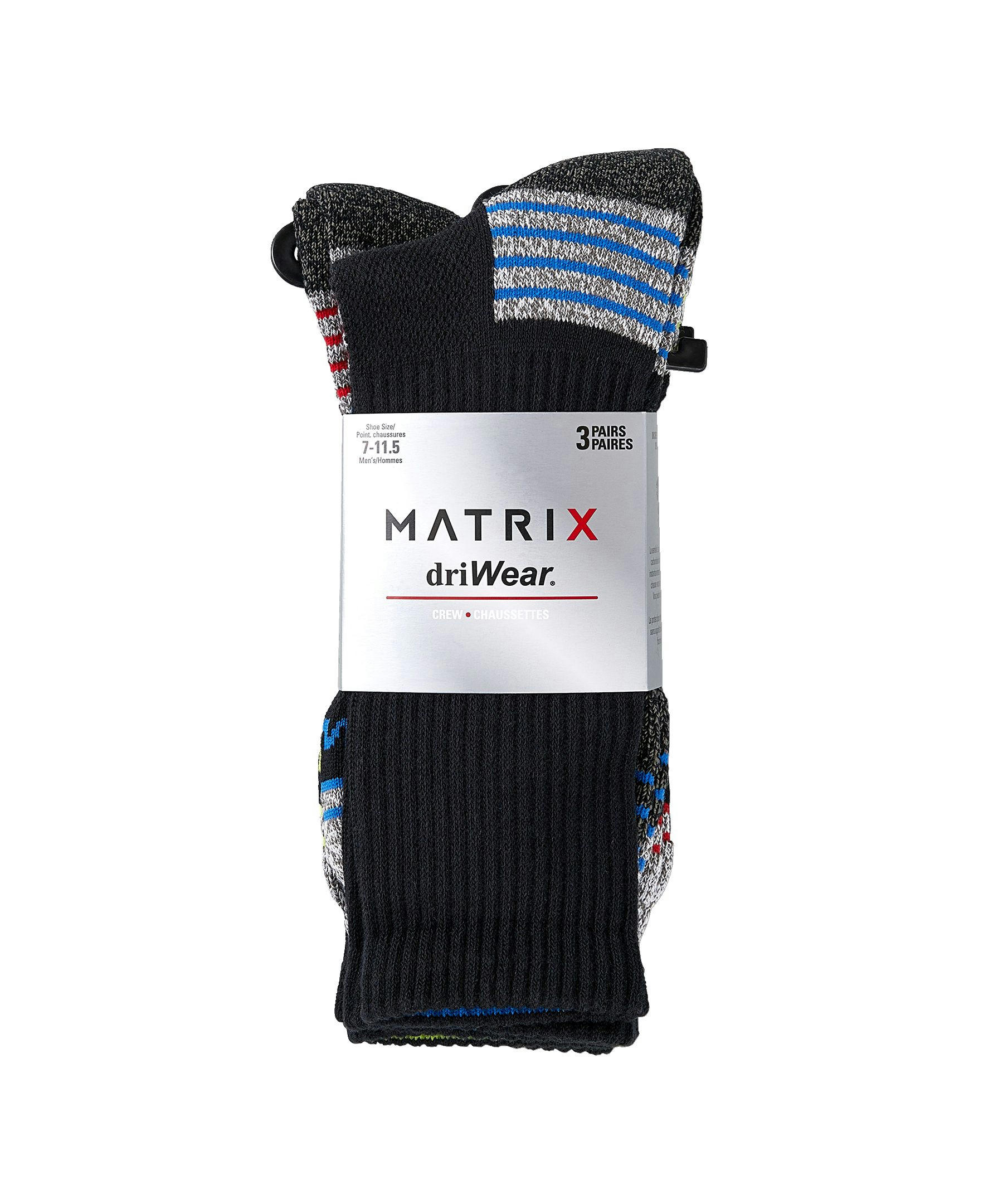 Matrix Men's Driwear 3-Pack Crew Sport Socks