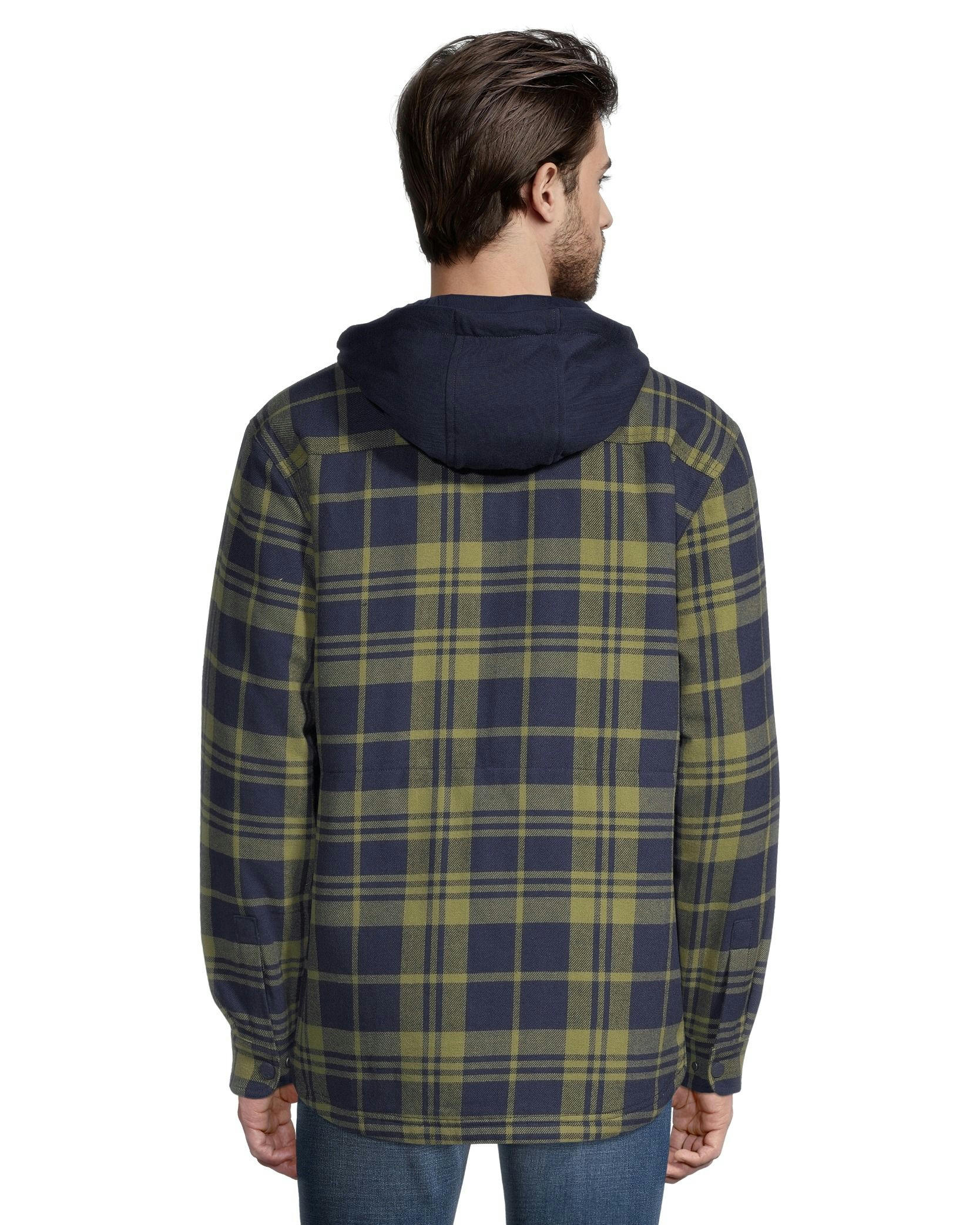 WindRiver Men's Lined T-Max Insulated Flannel Hooded Cotton Shacket