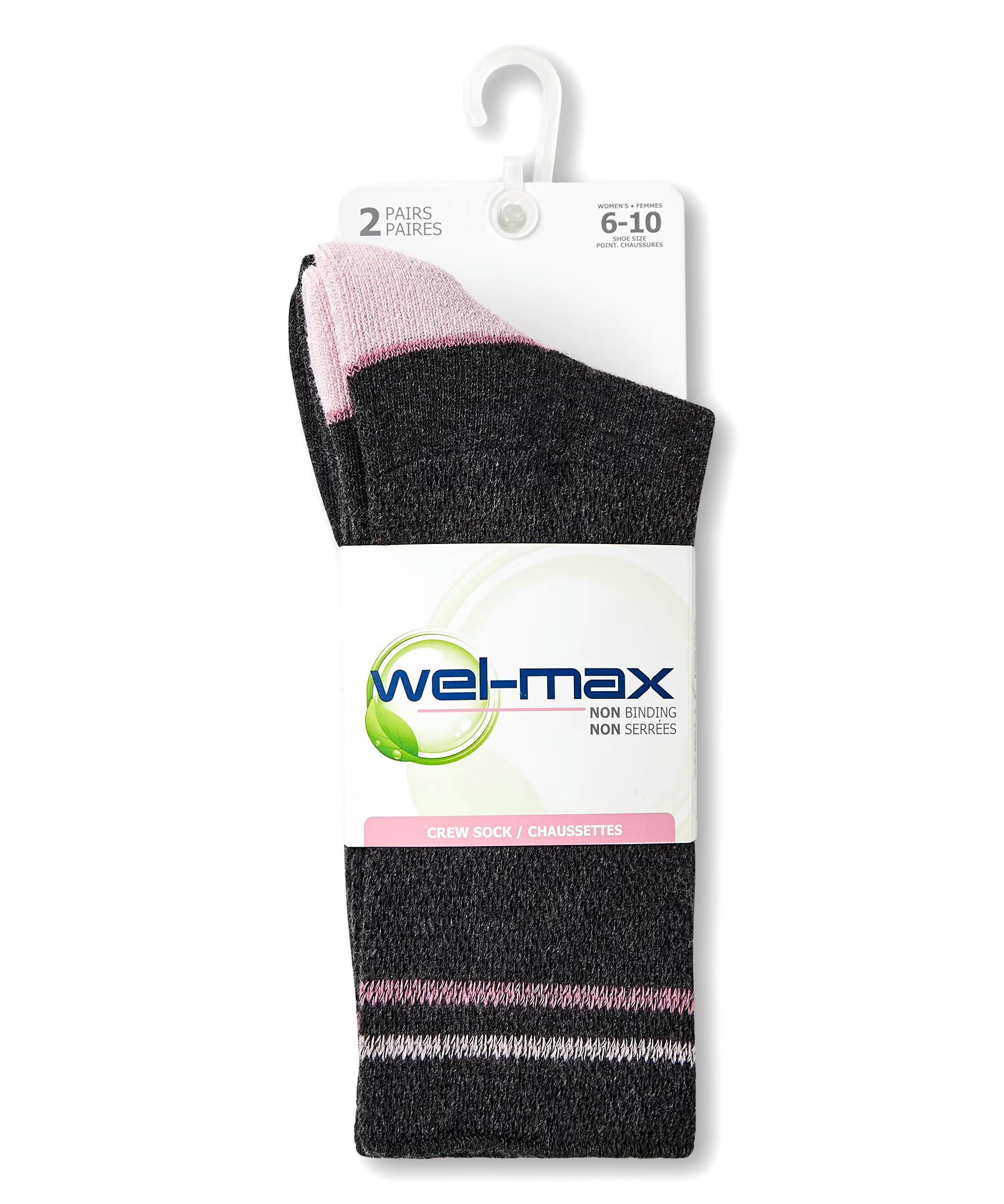Welmax Women's Non-Binding Socks, 2 Pack