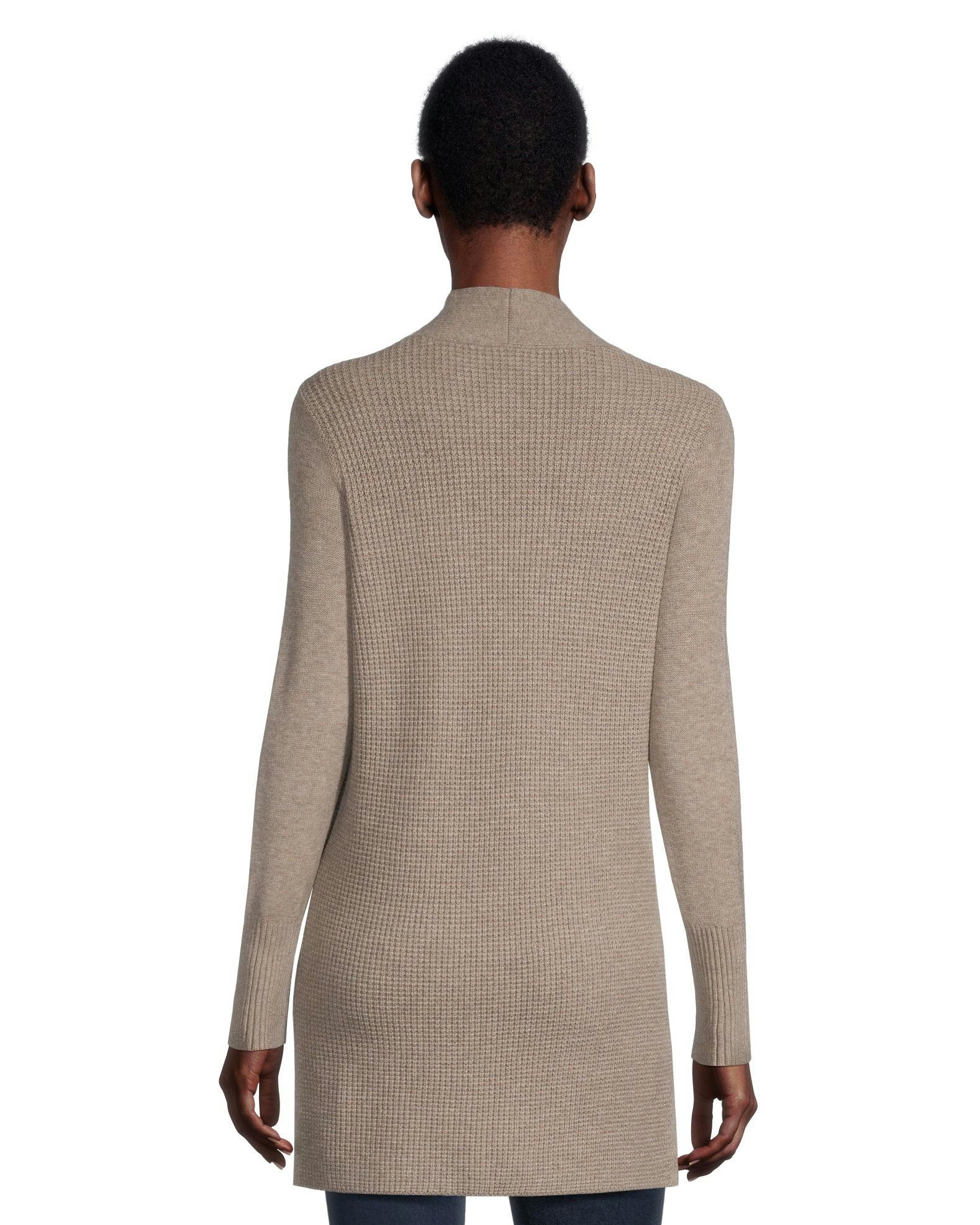 Denver Hayes Women's Cozy Waffle Fitted Open Cardigan