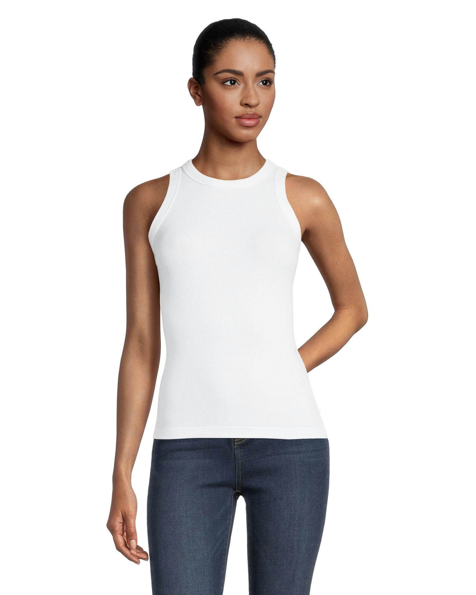 Denver Hayes Women's Semi-Fitted High Neck Rib Tank