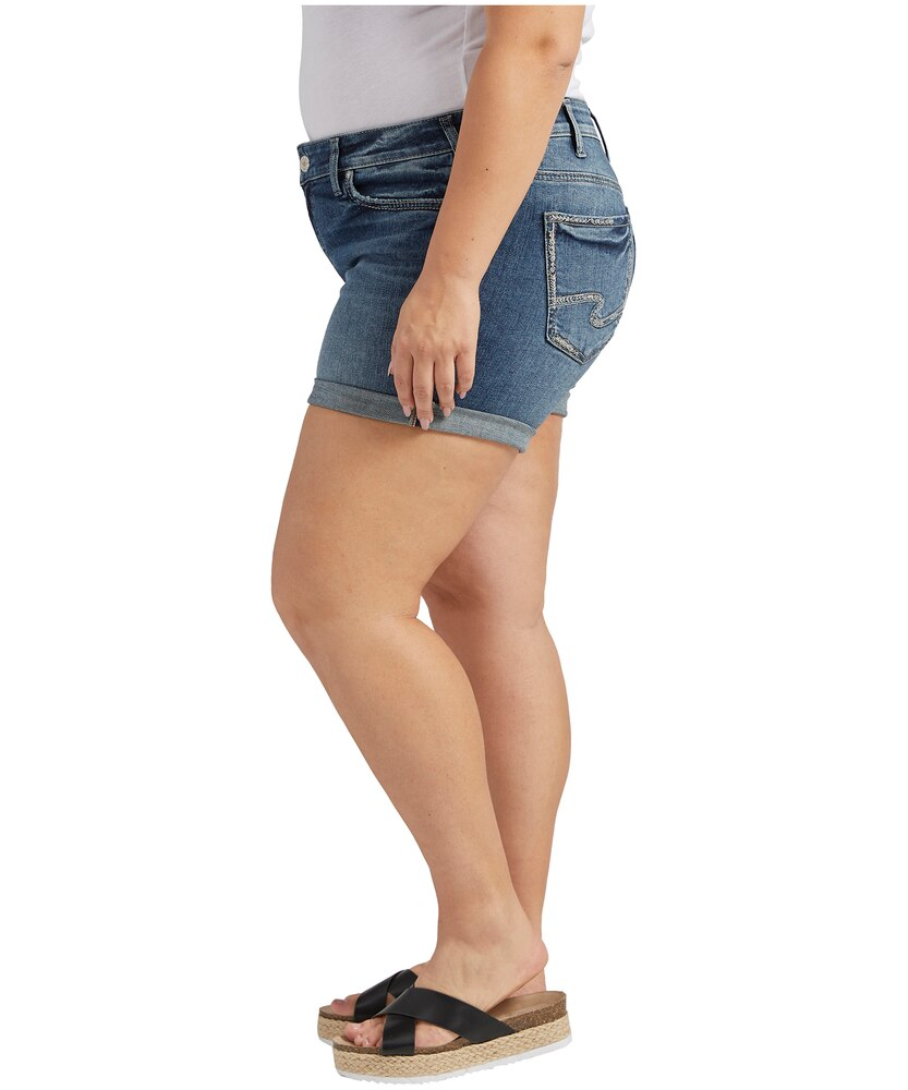 Silver Women's Britt Curvy Fit Low Rise Jean Shorts - Plus Size