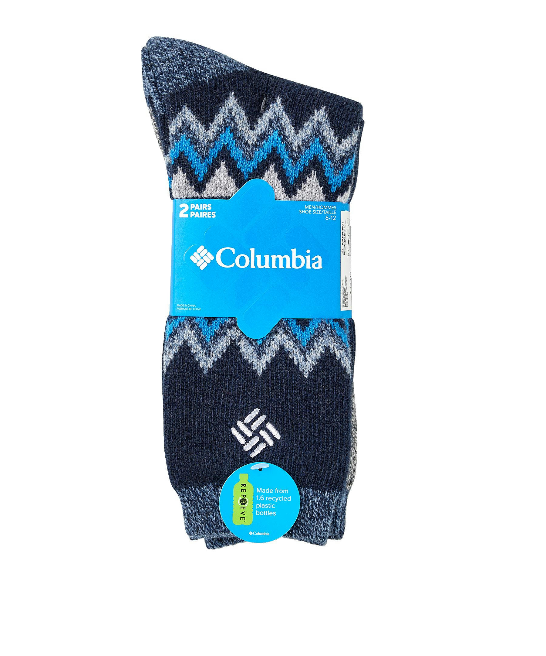 Columbia Men's 2-Pack Repreve Wool Blend Thermal Socks