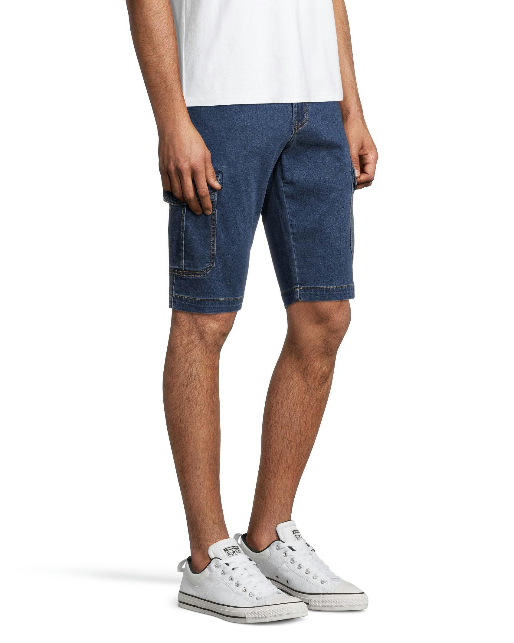 Lois Men's FLEXTECH Enrique Bermuda Straight Fit Cargo Jean Denim Shorts