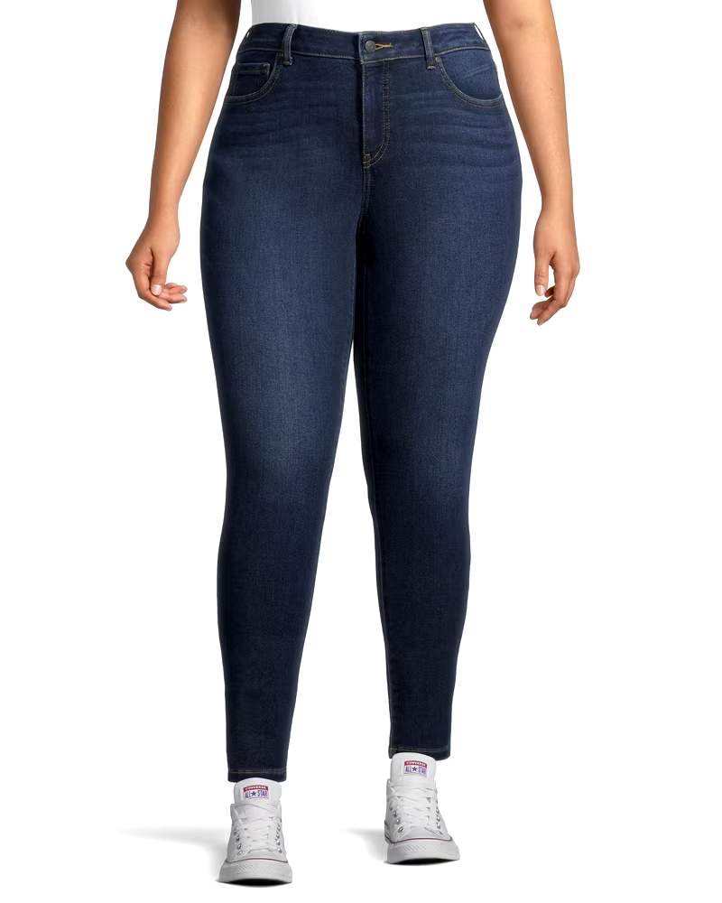 Denver Hayes Women's Curvy Fit Mid Rise Skinny Jeans - Dark Wash