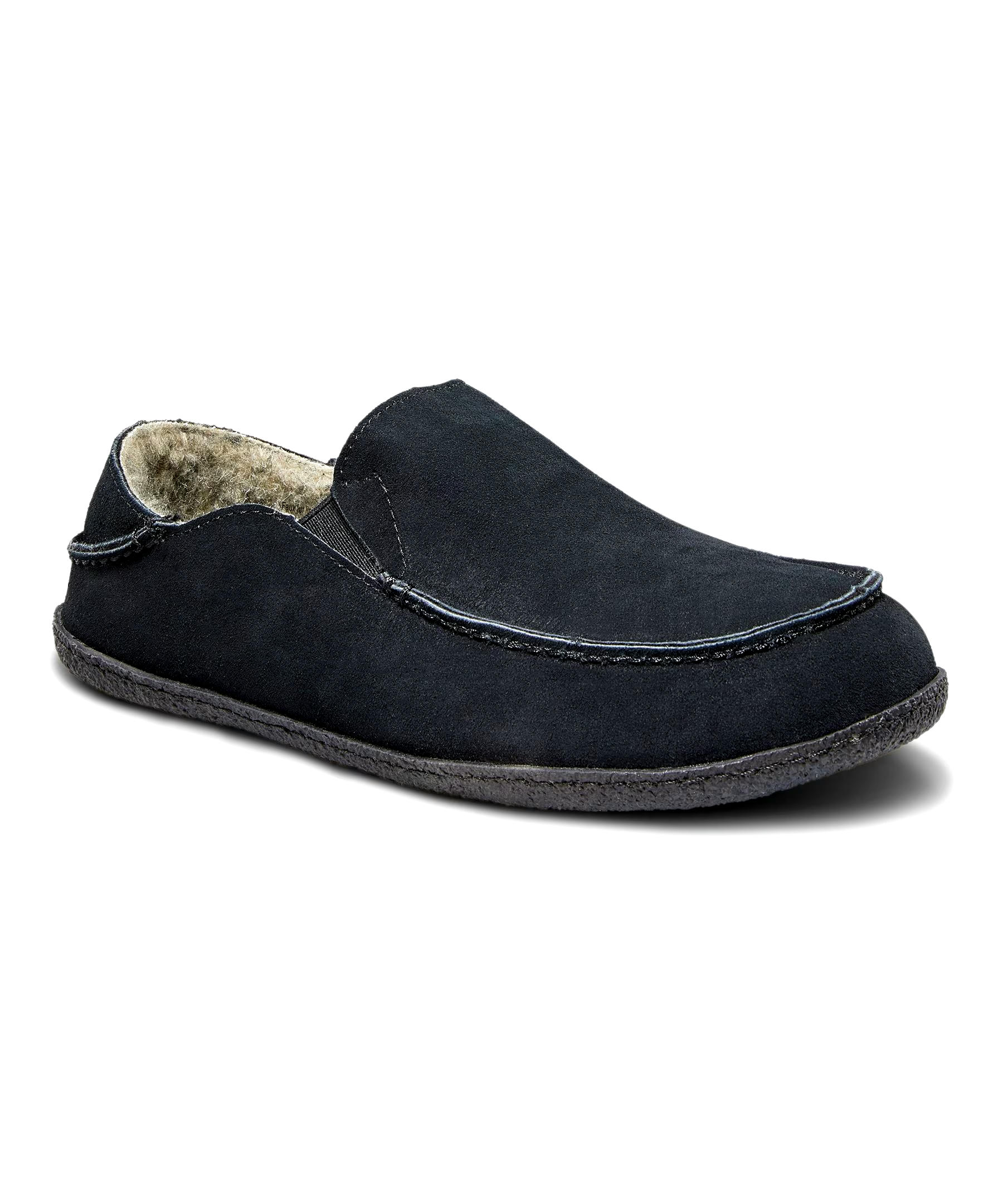WindRiver Men's Suede Faux Fur Slippers