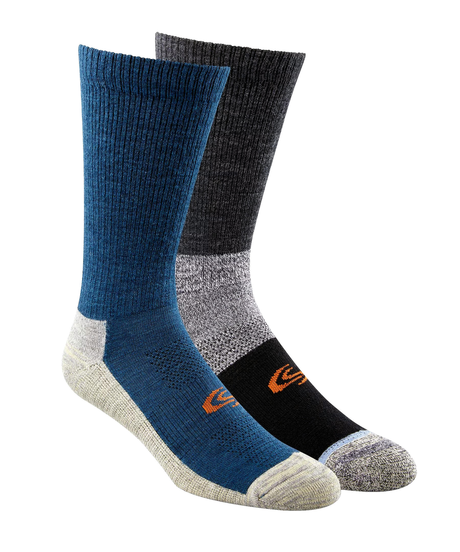 Copper Sole Men's 2 Pack Merino Wool Crew Socks