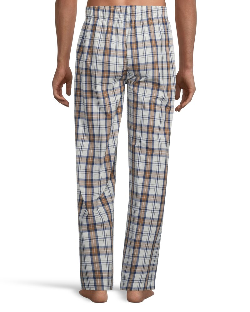 Men's Woven Plaid Lounge Pants With Elastic Waistband and Drawstring