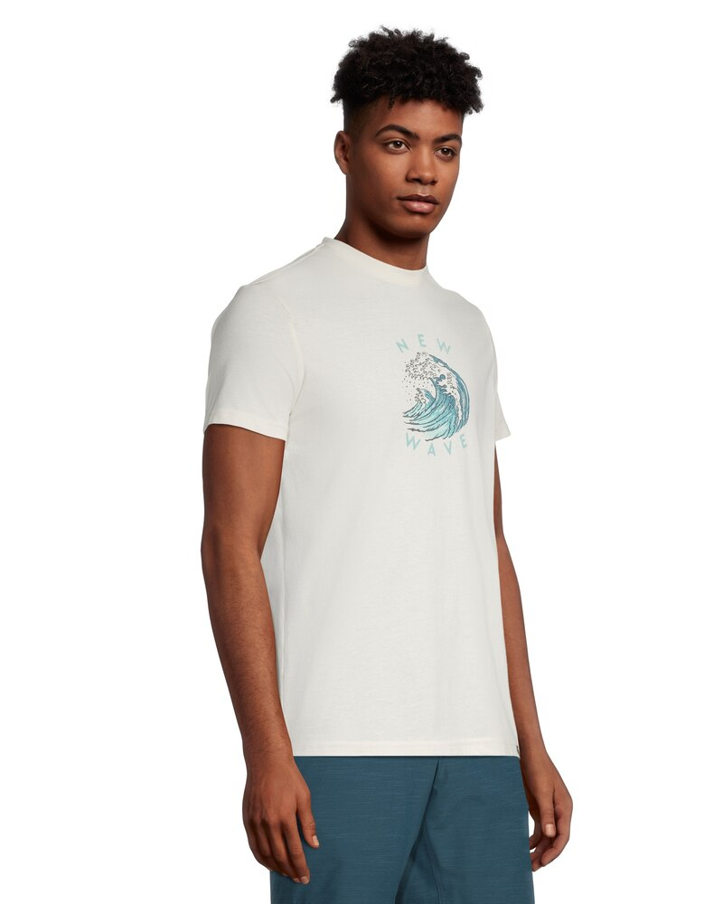 FarWest Men's New Wave Crewneck Graphic T Shirt