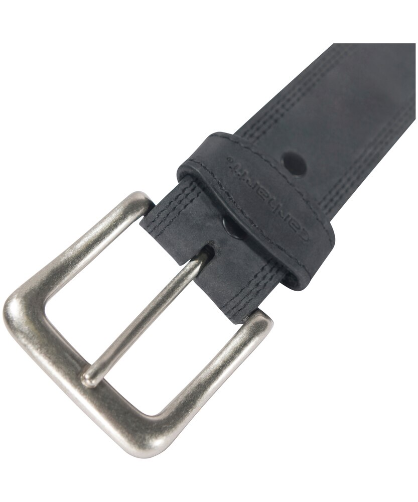 Carhartt Men's Leather Work Belt with Antique Nickel Buckle - Black