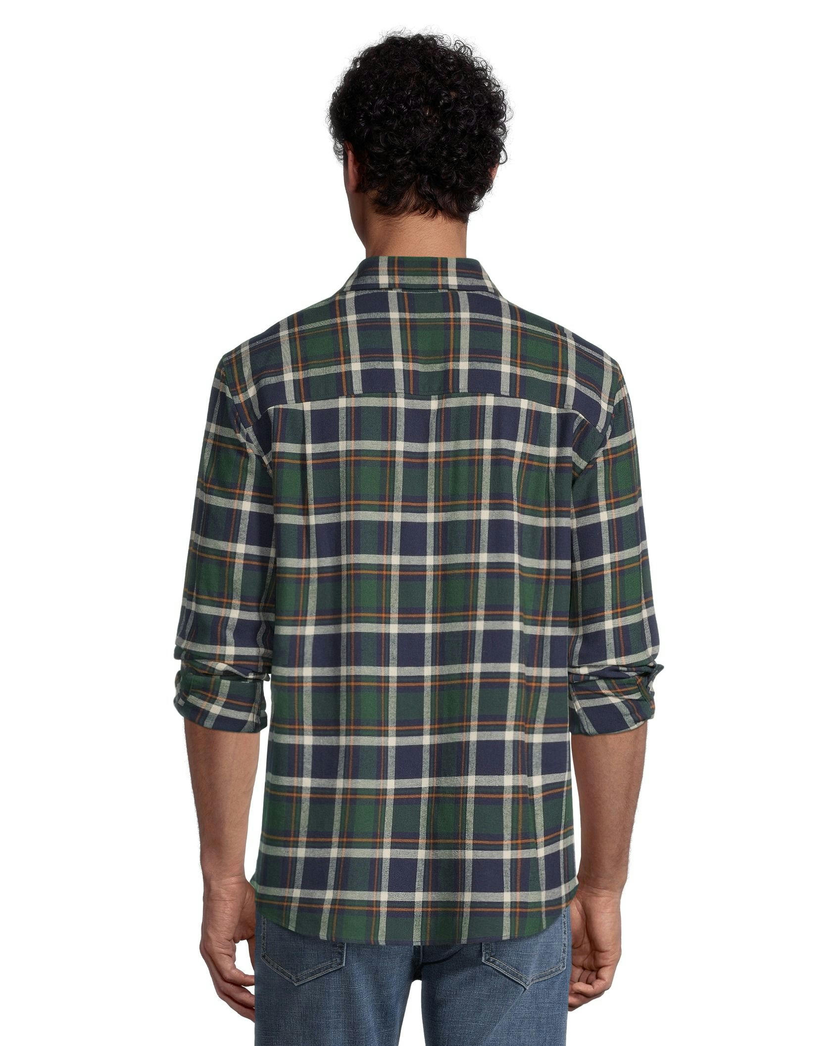 WindRiver Men's Stretch Regular Fit Basic Flannel Shirt