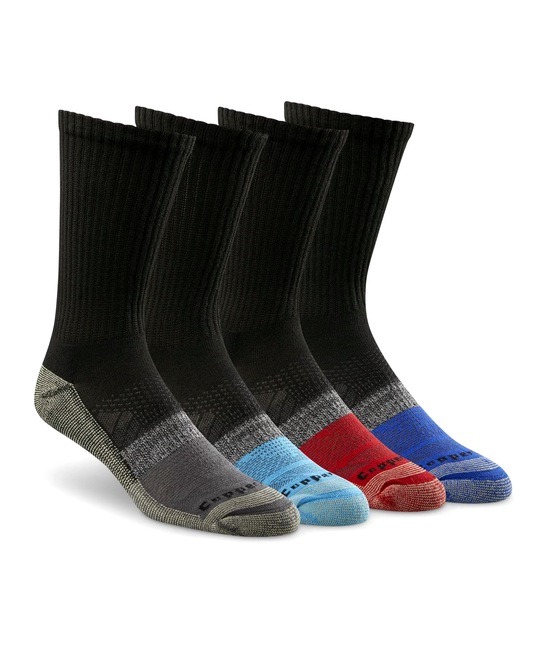 Copper Sole Men's 5 Pack Extreme Atheletic Crew Socks