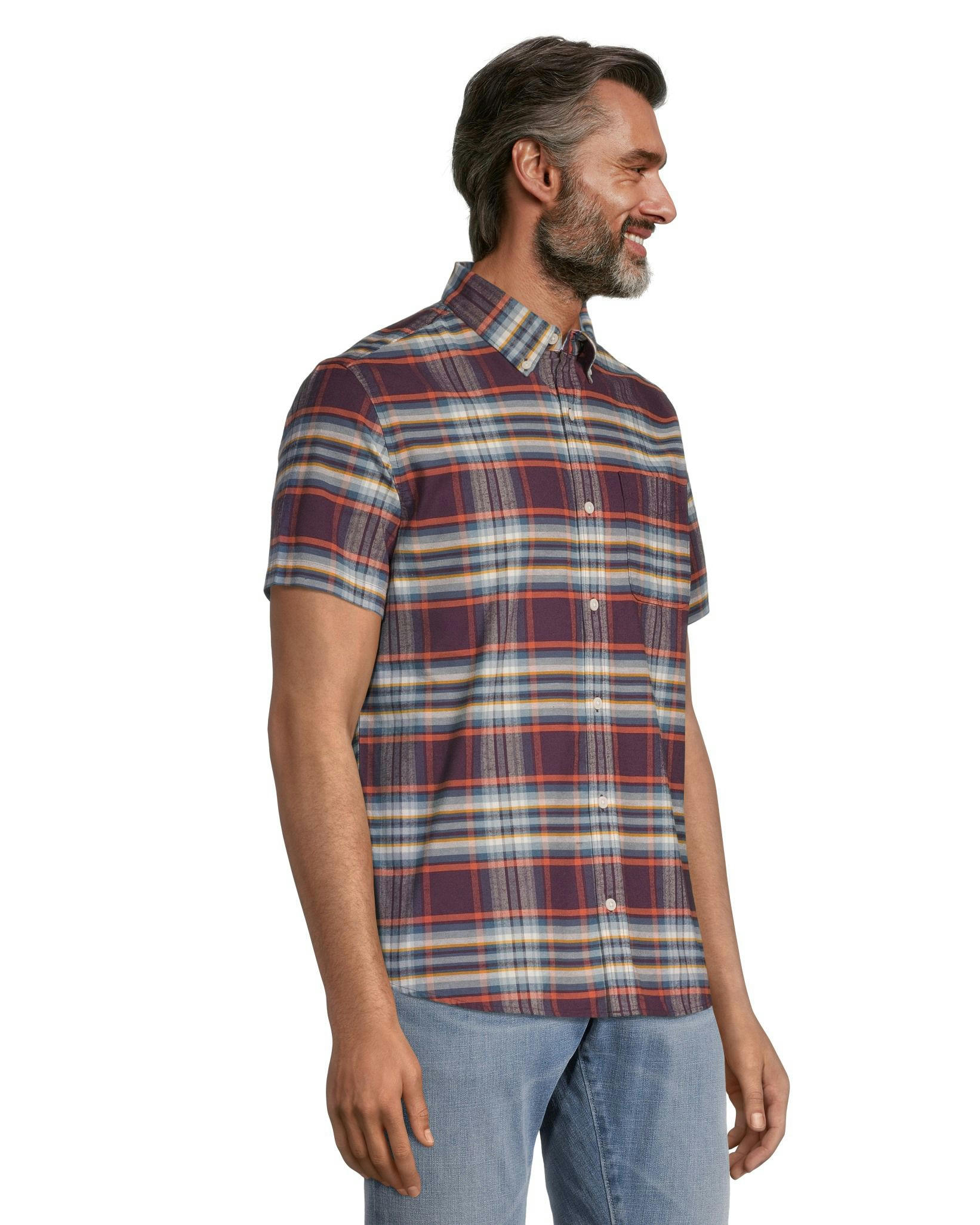 Denver Hayes Men's Modern Fit Short Sleeve Oxford Casual Shirt