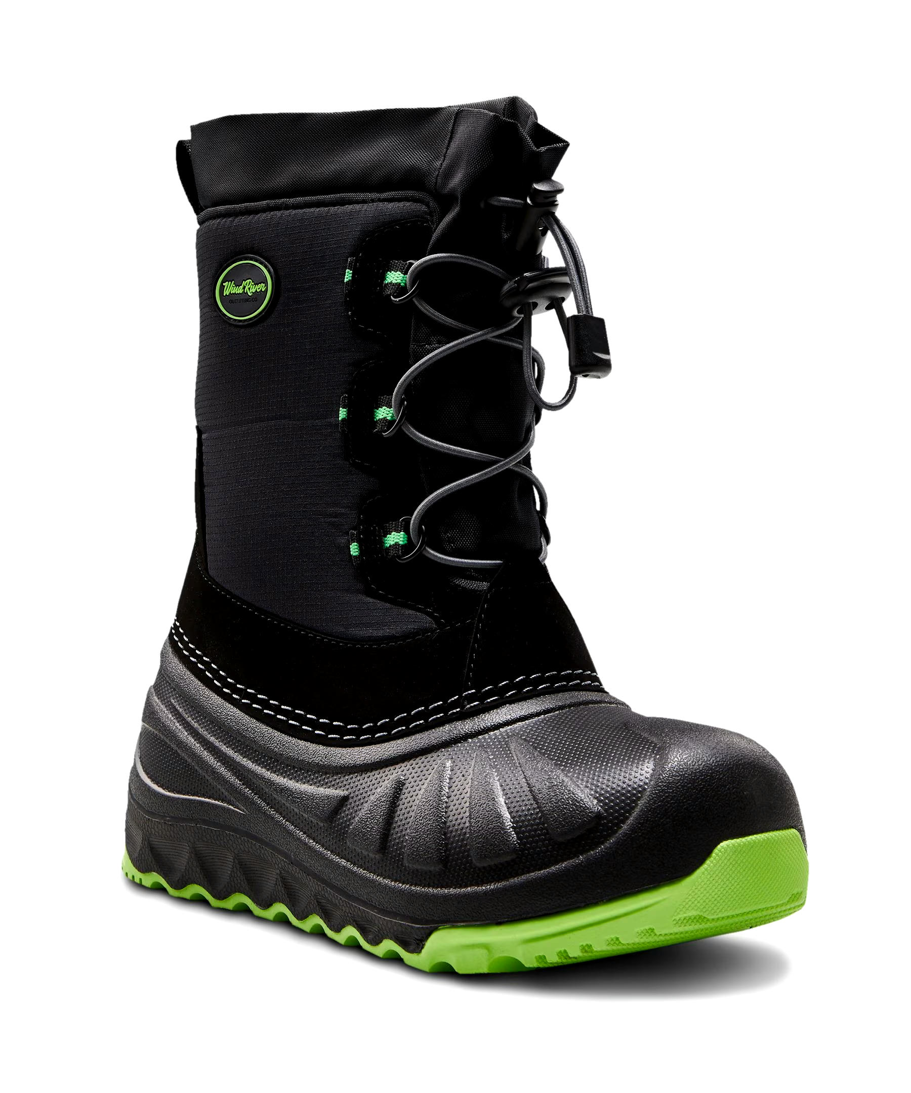 WindRiver Youth Golden IceFX Winter Boots - Black/Green