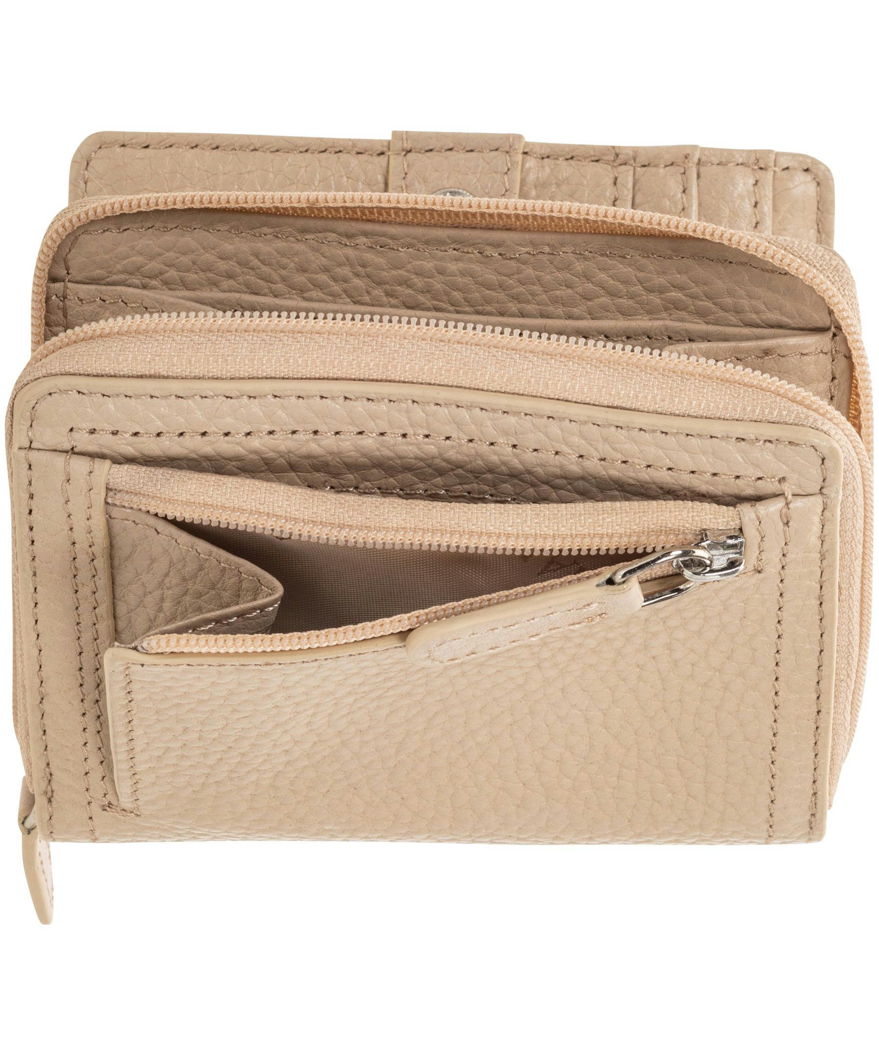 Mancini Leather Goods Women's Peblled RFID Secure Small Clutch Wallet