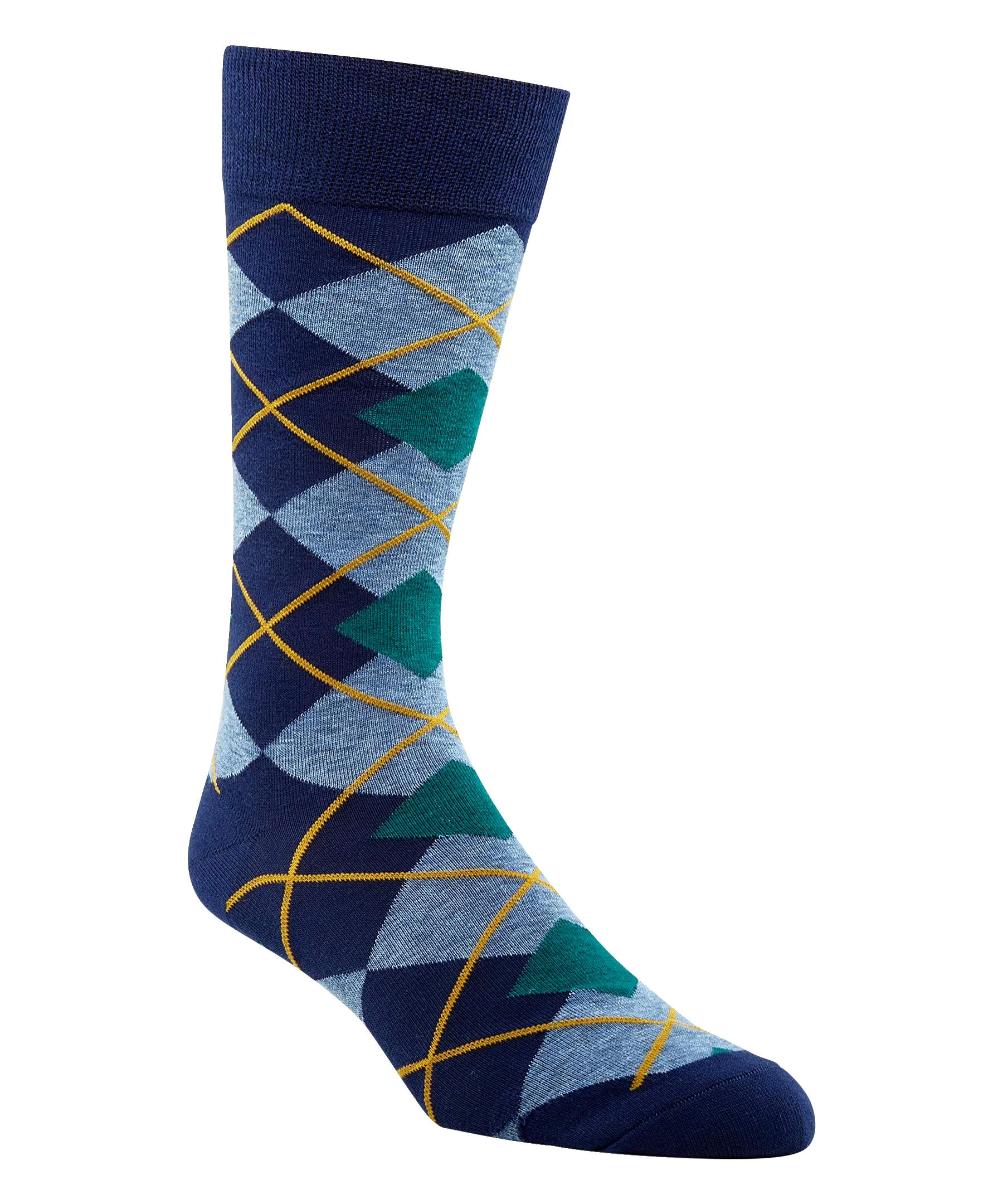 Denver Hayes Men's Novelty Geometric/Striped Crew Casual Sock