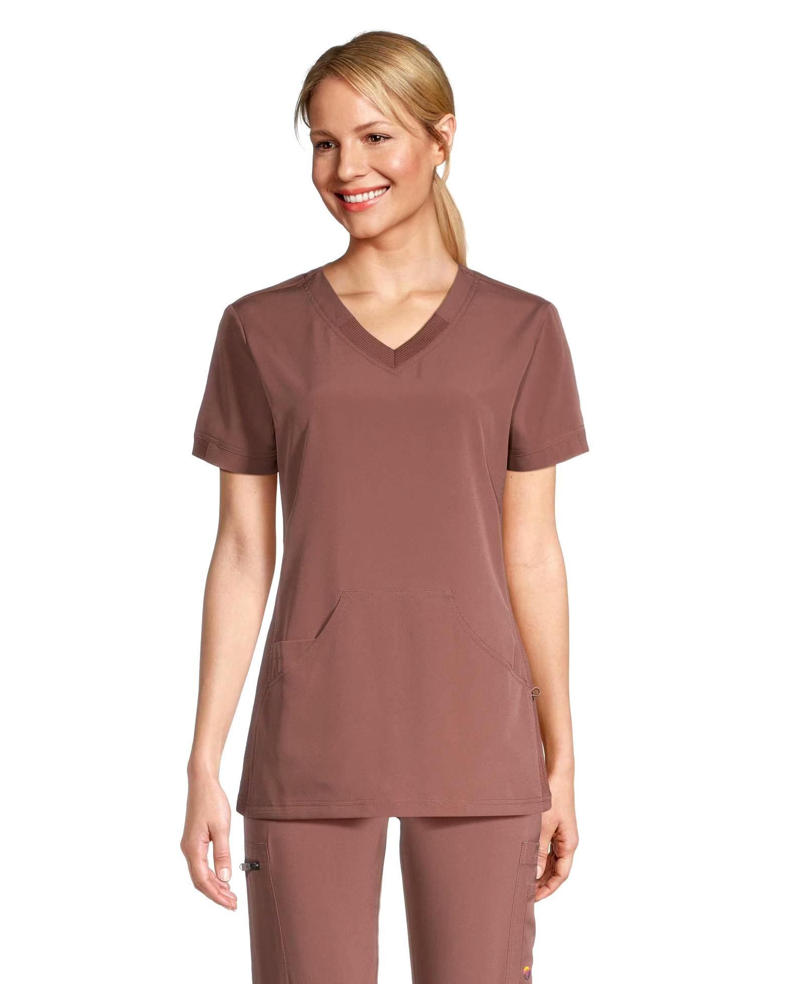 Scrubletics Women's 2-Pocket V-Neck Athletic Scrub Top