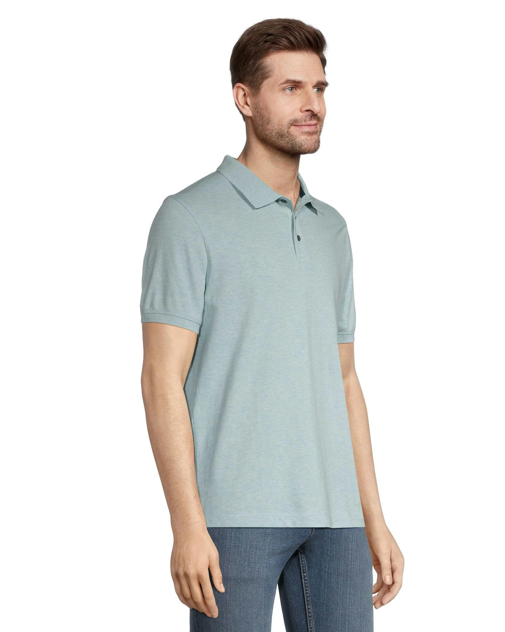 Denver Hayes Men's 50 Wash Stretch Pique Classic Fit Polo Shirt