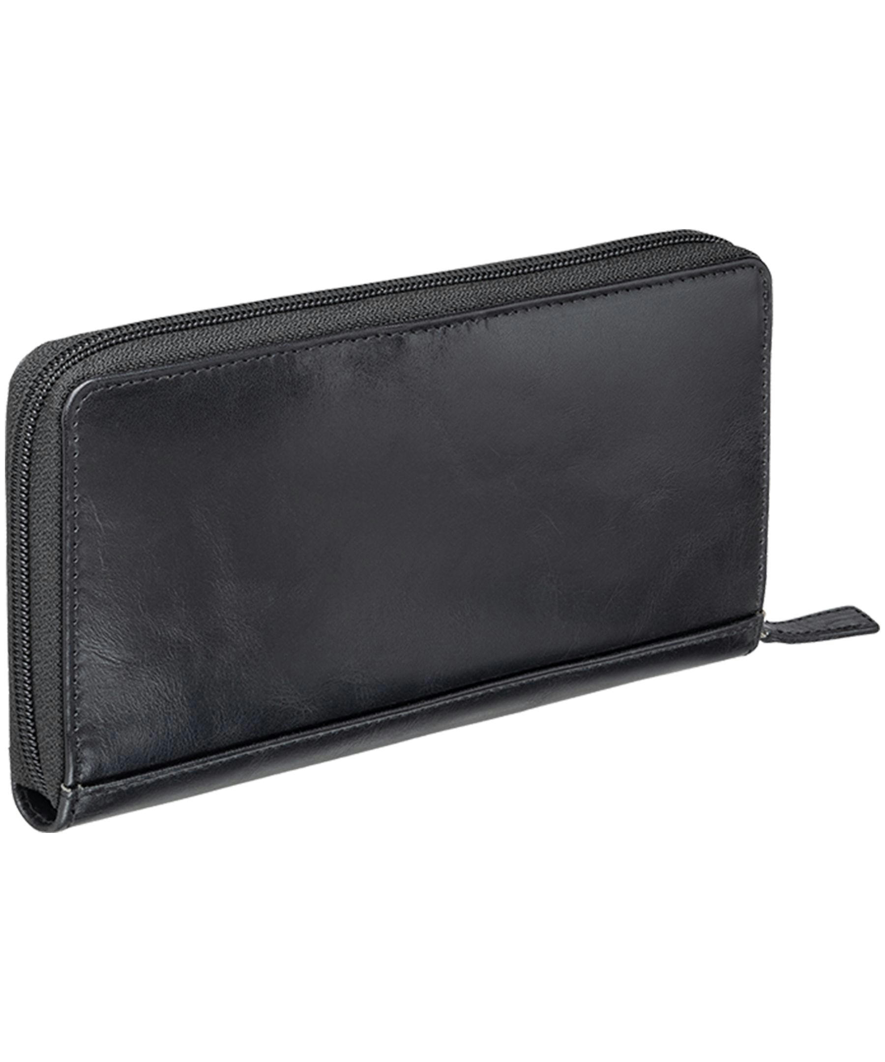 Mancini Leather Goods Women's Casablanca RFID Secure Clutch Wallet Black