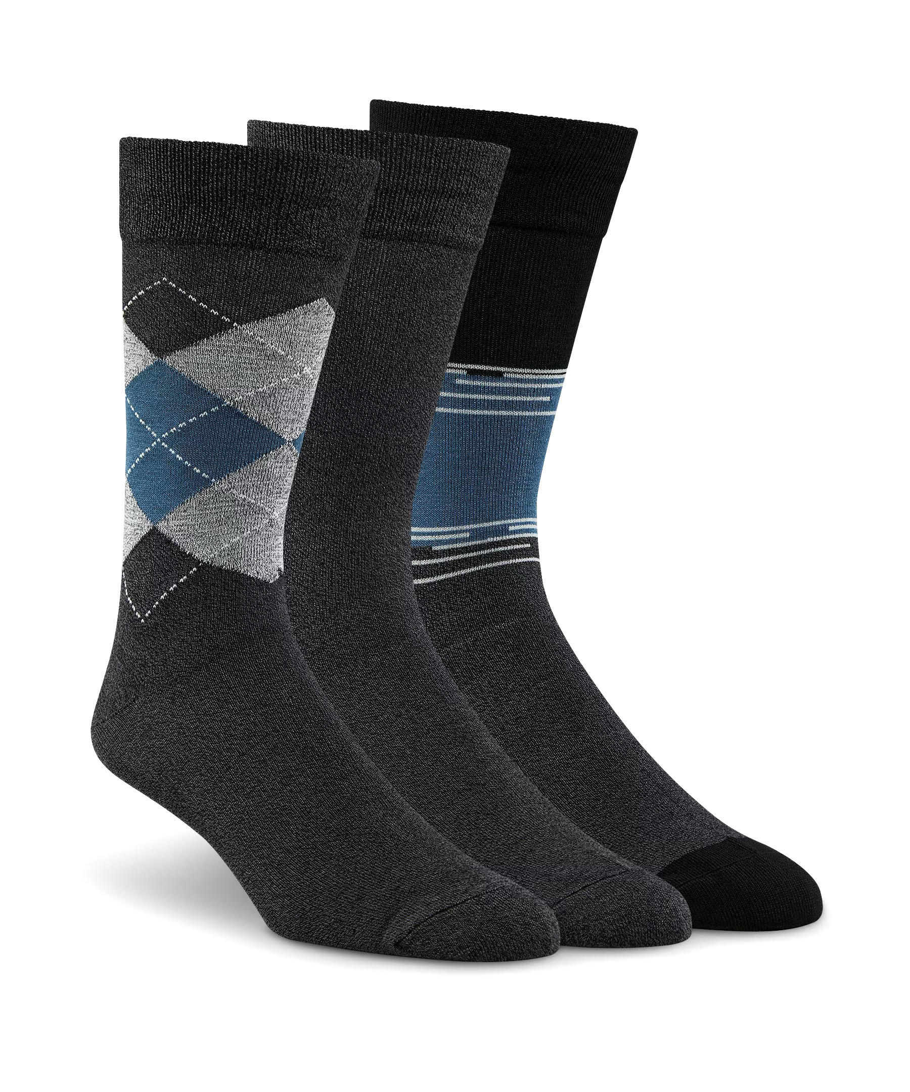 Denver Hayes Men's Casual Crew Socks, 3 Pack