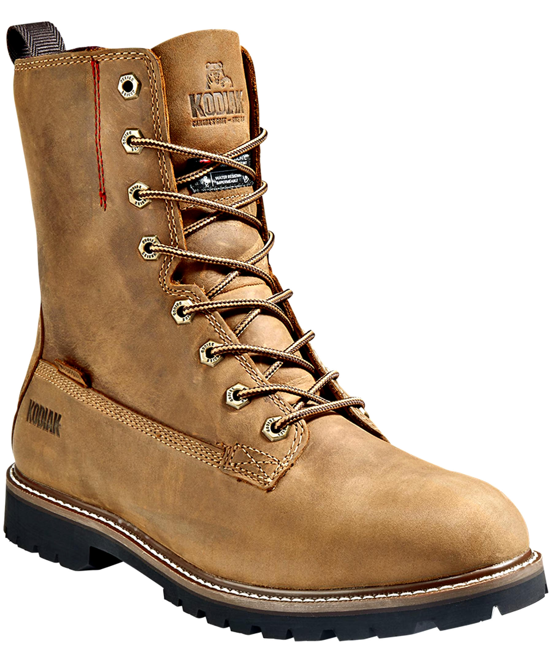 Kodiak Men's  8 Inch McKinney Waterproof Thinsulate Leather Boots - Brown