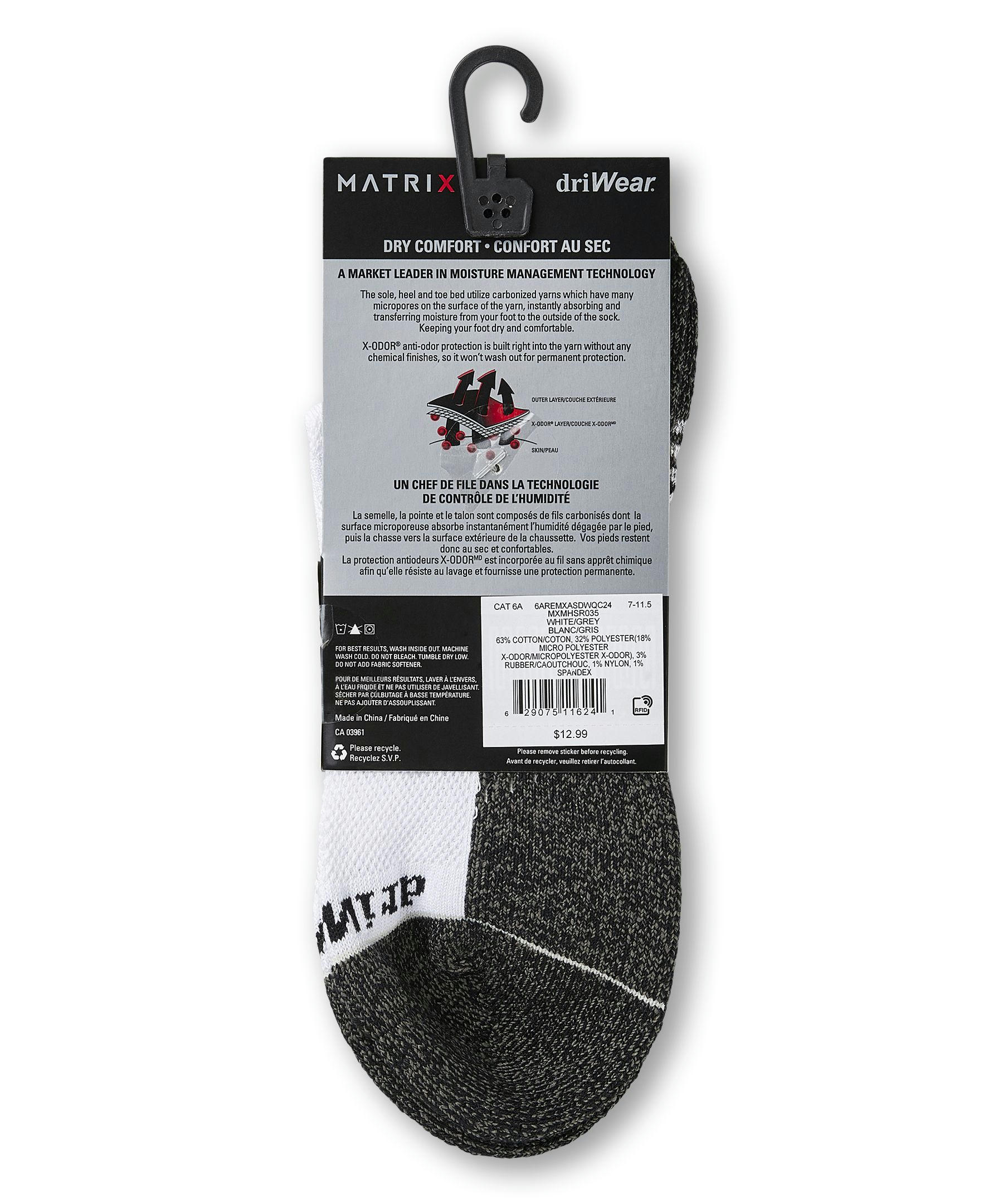 Matrix Men's Driwear Quarter Sport Socks