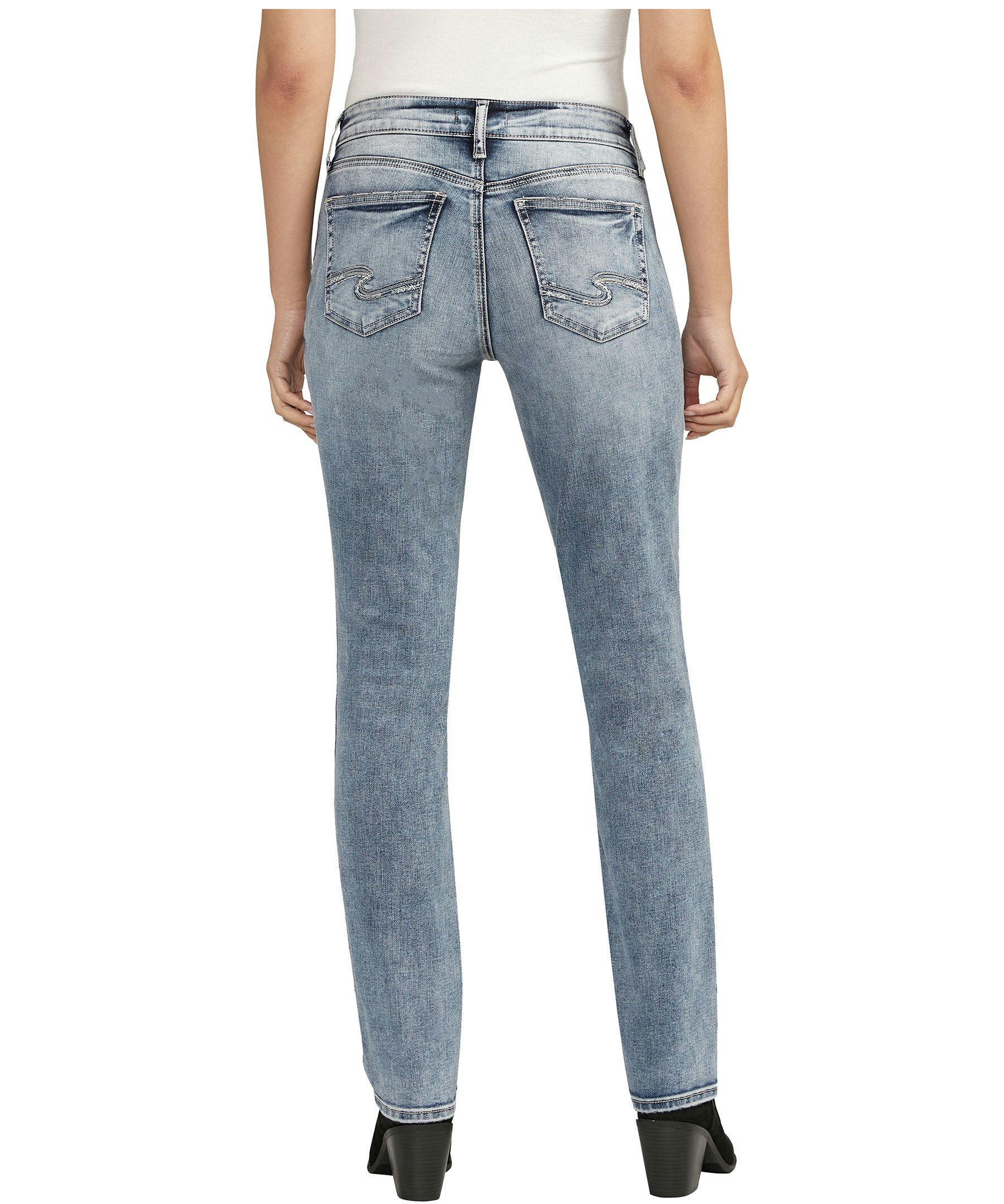 Silver Women's Elyse Mid Rise Comfort Fit Straight jeans